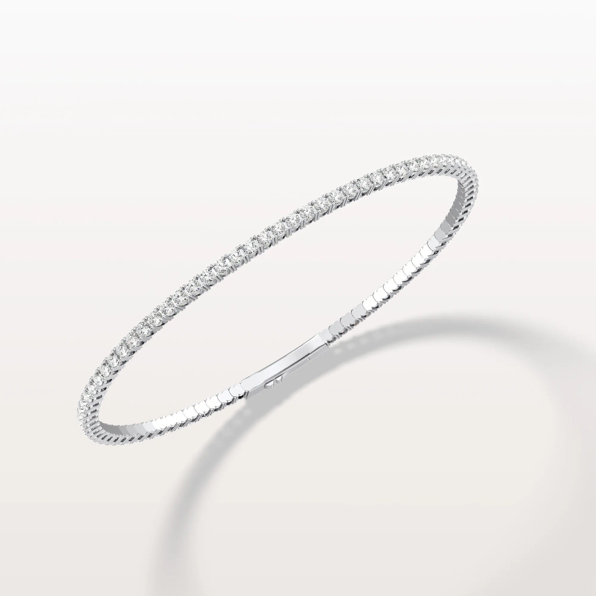 3.11CTW VVS Lab Grown Diamond Full Eternity 7 Inches Flexible Bangle - Image 23