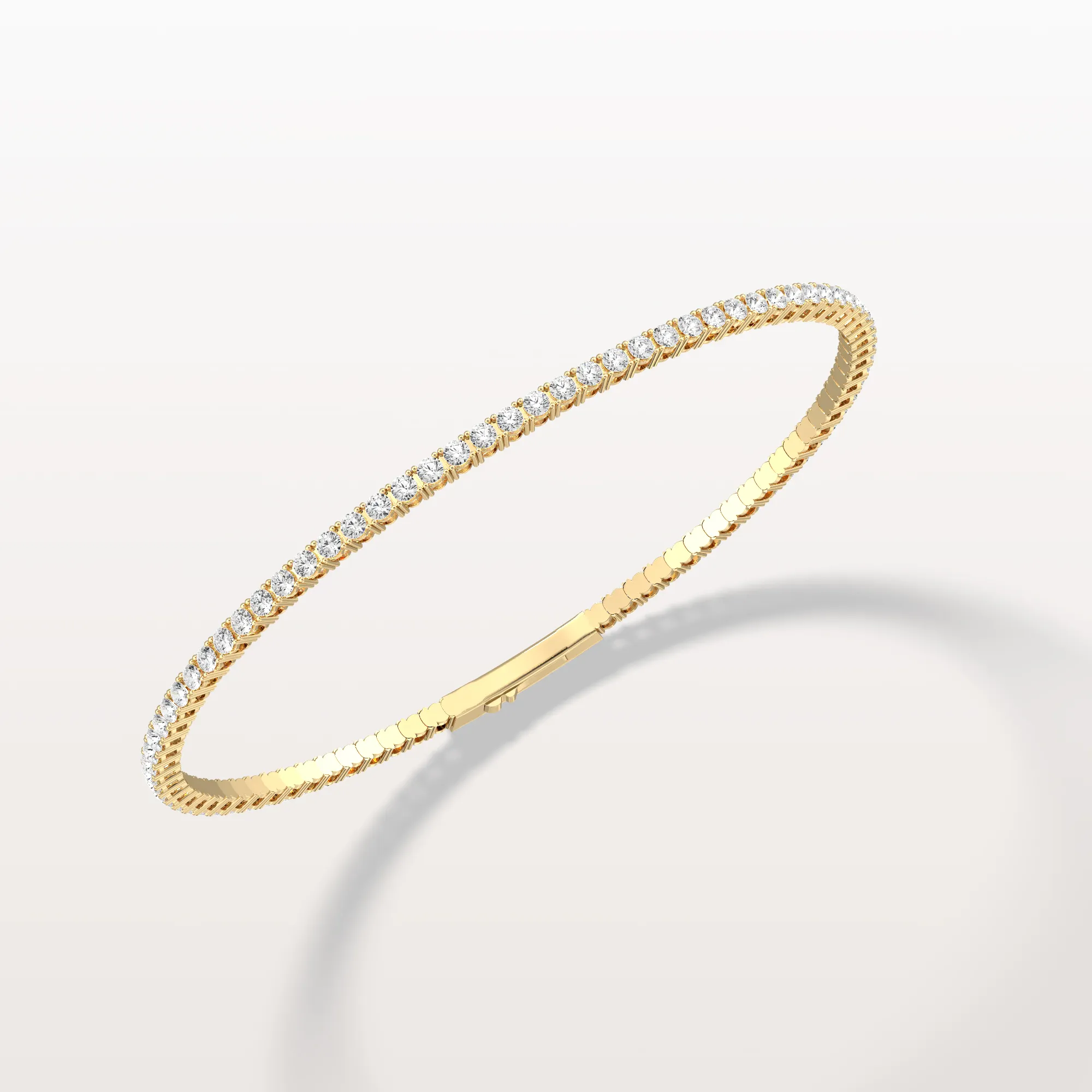 3.11CTW VVS Lab Grown Diamond Full Eternity 7 Inches Flexible Bangle - Image 9