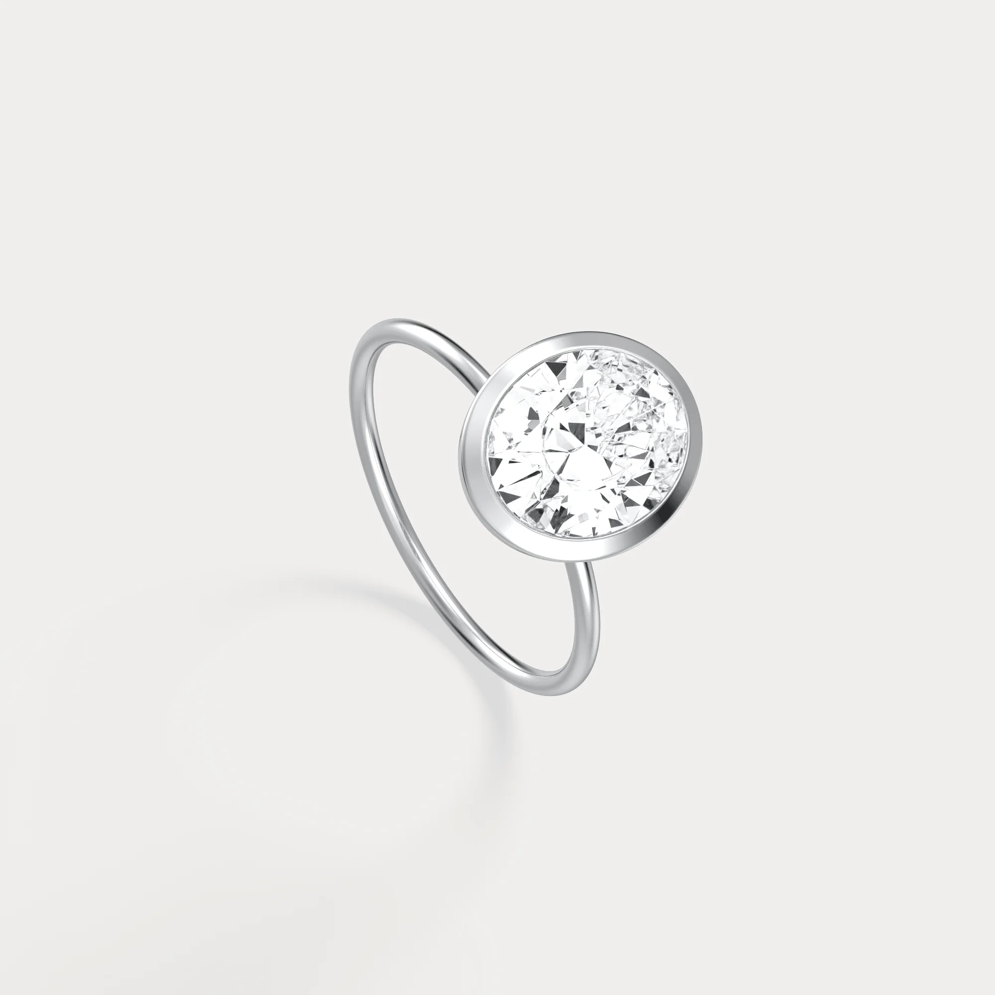 Sophia丨3CT Oval Cut Lab-Grown Diamond Bezel Engagement Ring in 14K Gold/Platinum - Image 14