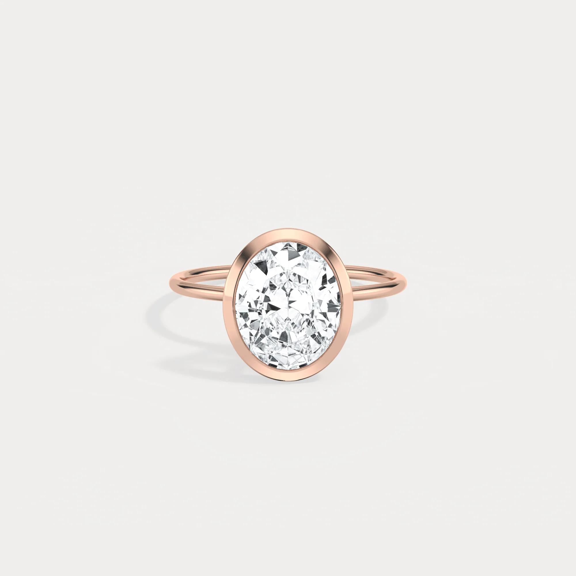 Sophia丨3CT Oval Cut Lab-Grown Diamond Bezel Engagement Ring in 14K Gold/Platinum - Image 18