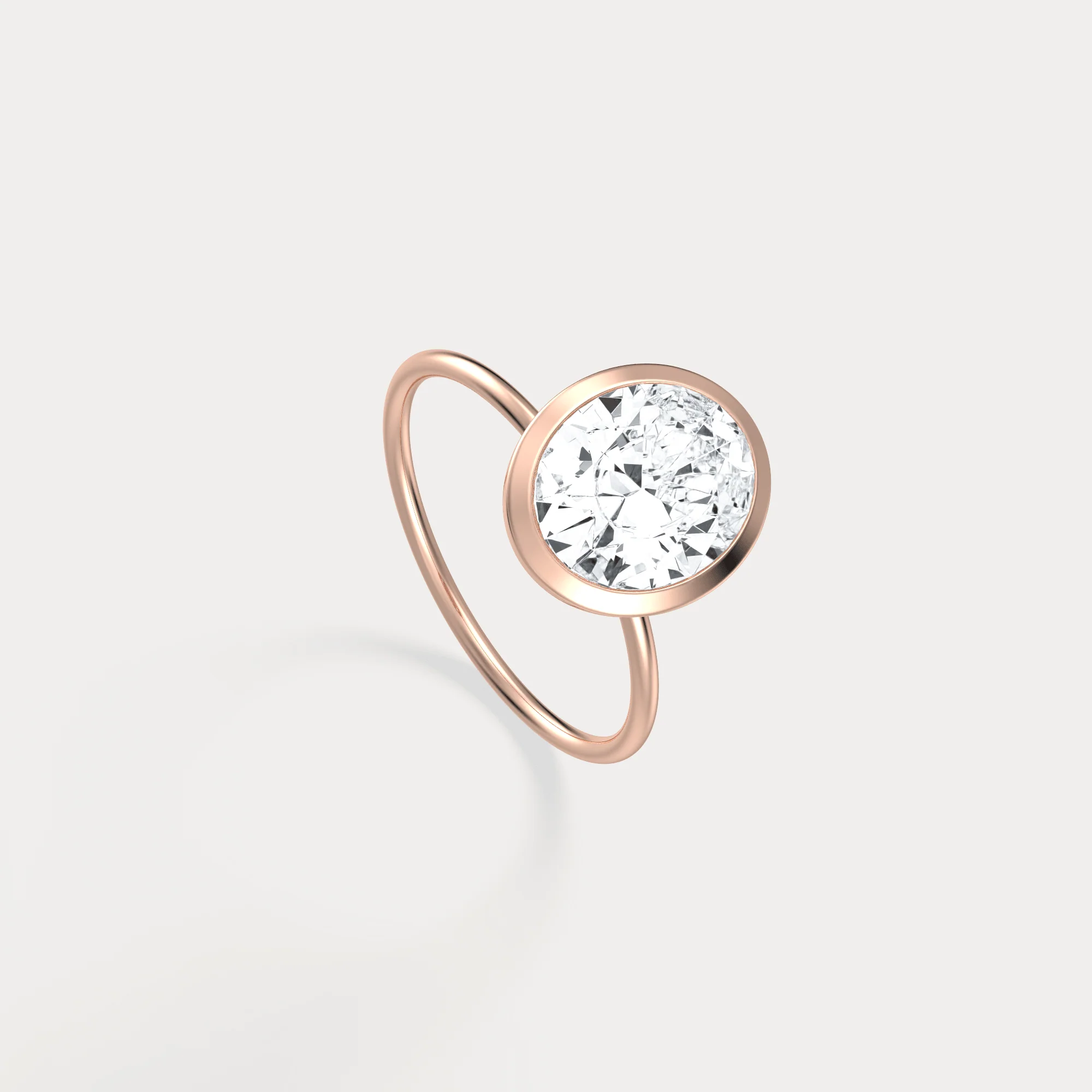 Sophia丨3CT Oval Cut Lab-Grown Diamond Bezel Engagement Ring in 14K Gold/Platinum - Image 22