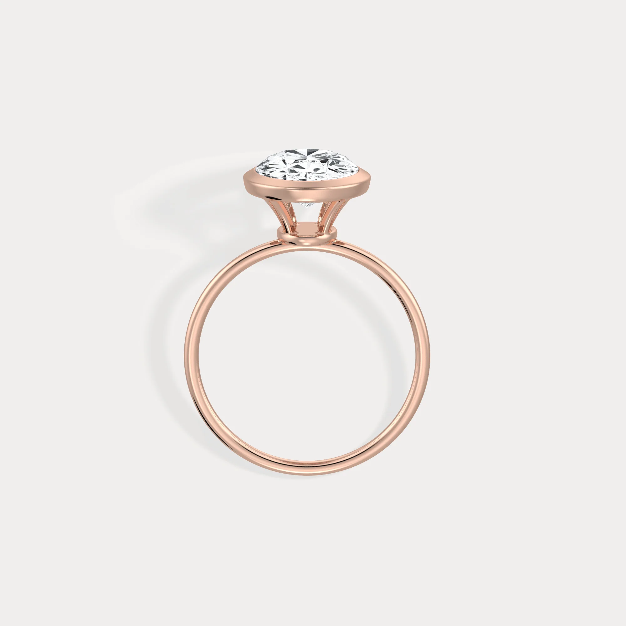 Sophia丨3CT Oval Cut Lab-Grown Diamond Bezel Engagement Ring in 14K Gold/Platinum - Image 24