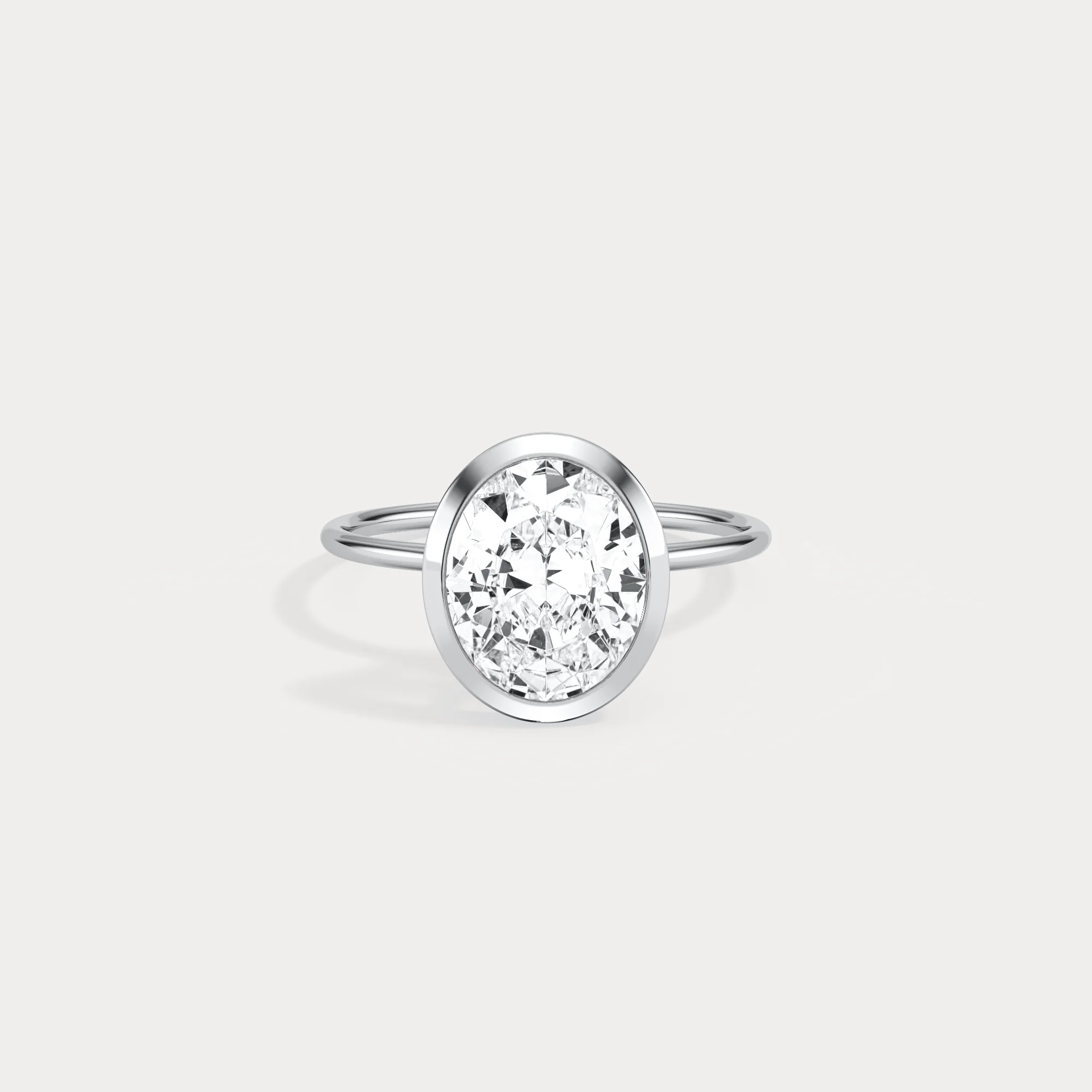 Sophia丨3CT Oval Cut Lab-Grown Diamond Bezel Engagement Ring in 14K Gold/Platinum - Image 26