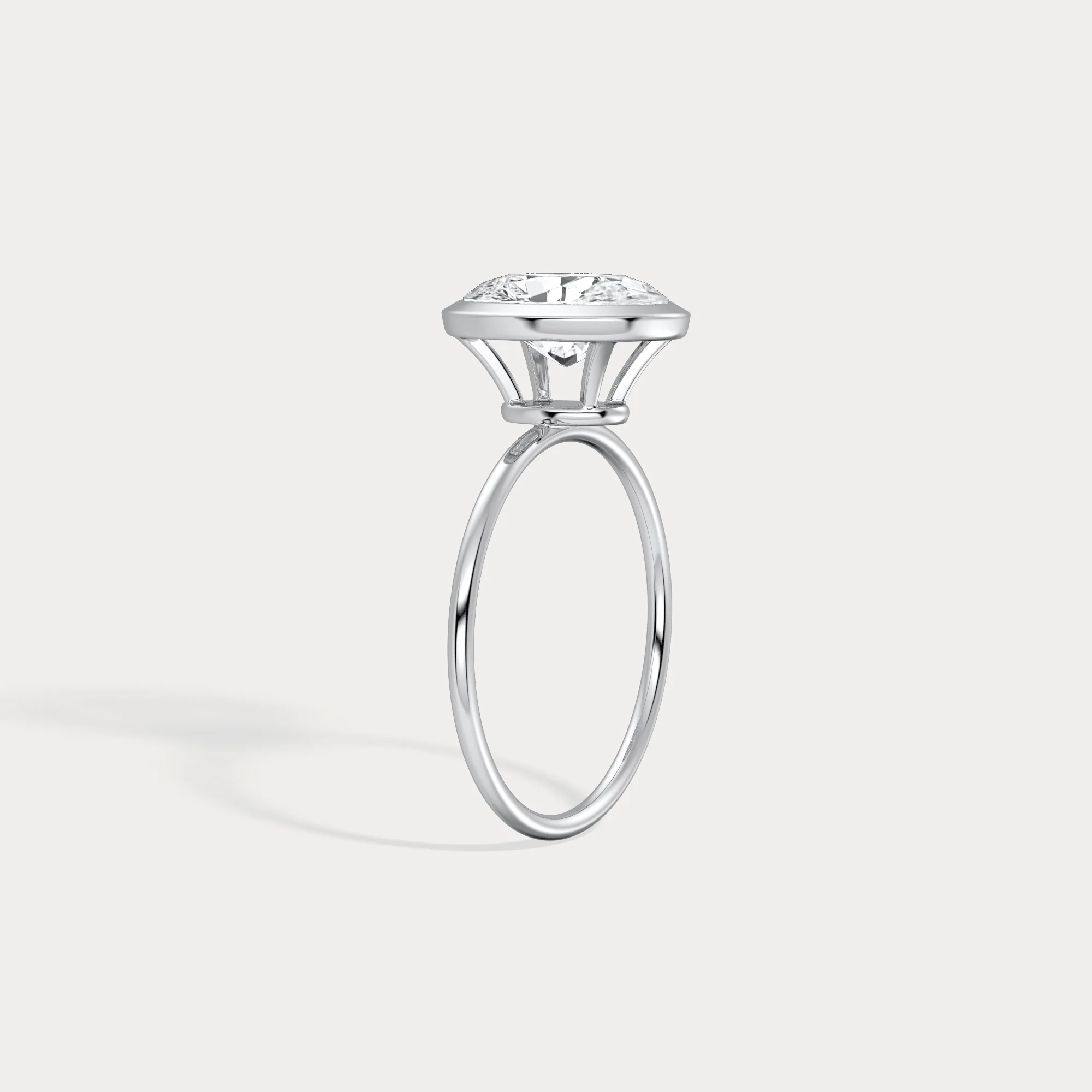 Sophia丨3CT Oval Cut Lab-Grown Diamond Bezel Engagement Ring in 14K Gold/Platinum - Image 29