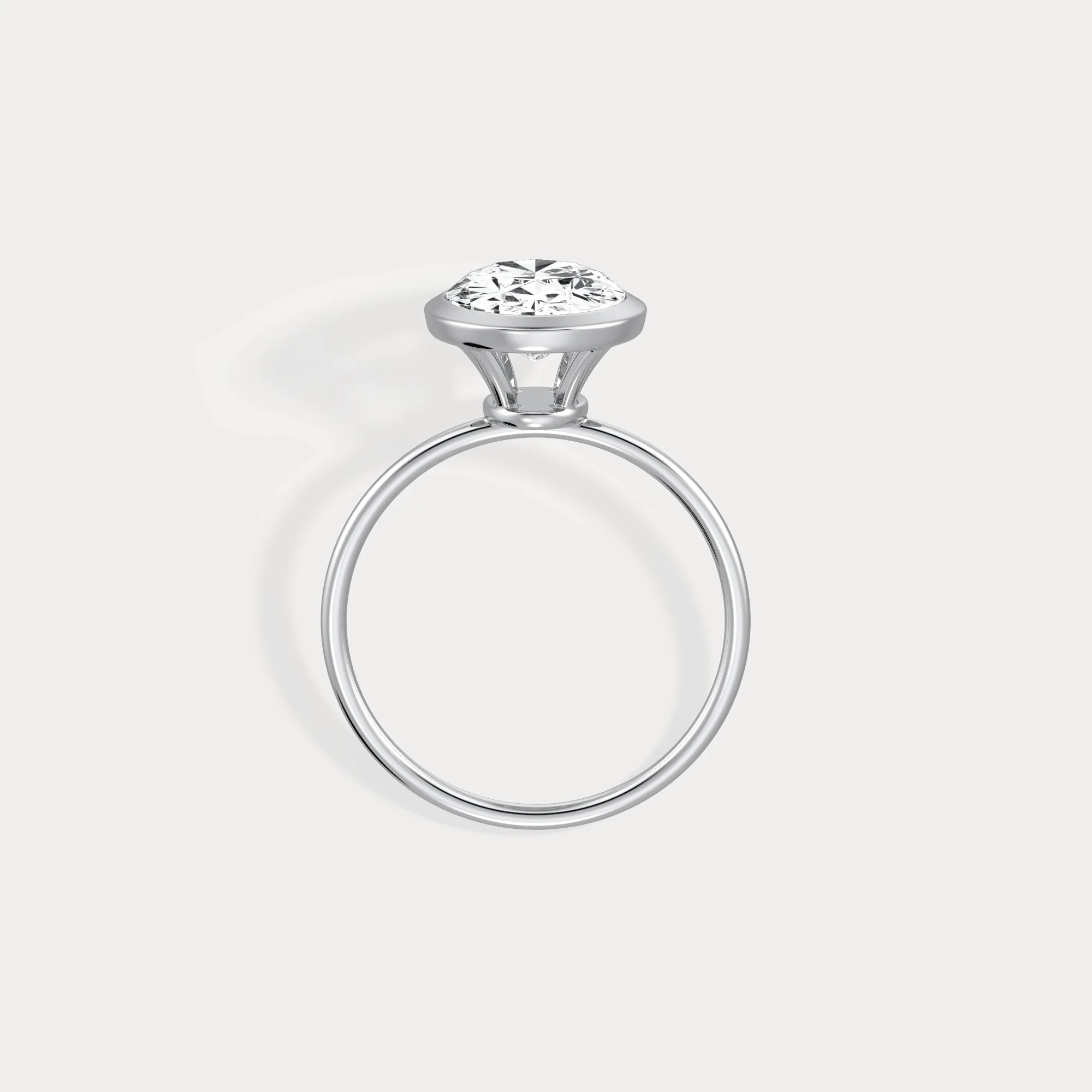 Sophia丨3CT Oval Cut Lab-Grown Diamond Bezel Engagement Ring in 14K Gold/Platinum - Image 32