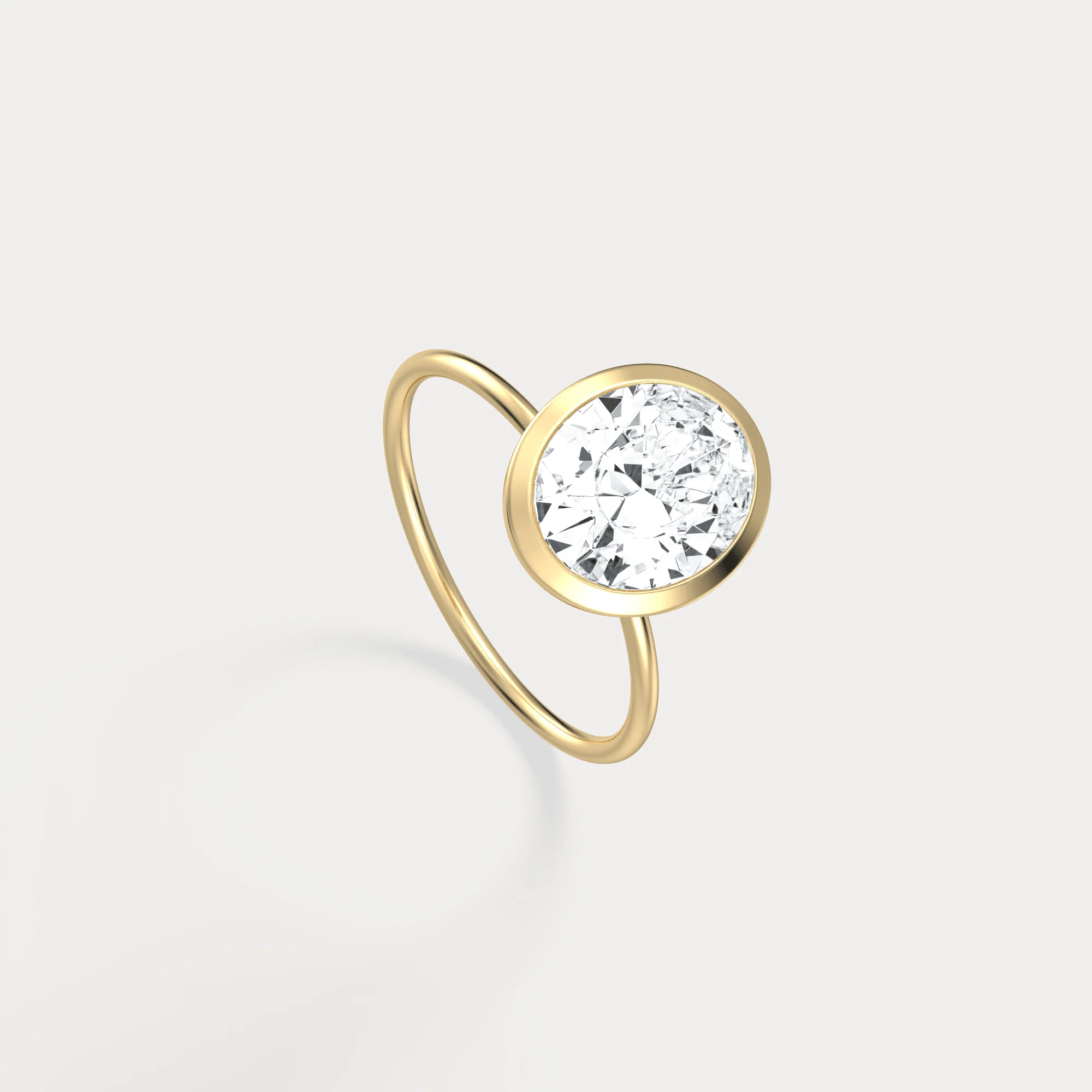 Sophia丨3CT Oval Cut Lab-Grown Diamond Bezel Engagement Ring in 14K Gold/Platinum - Image 5