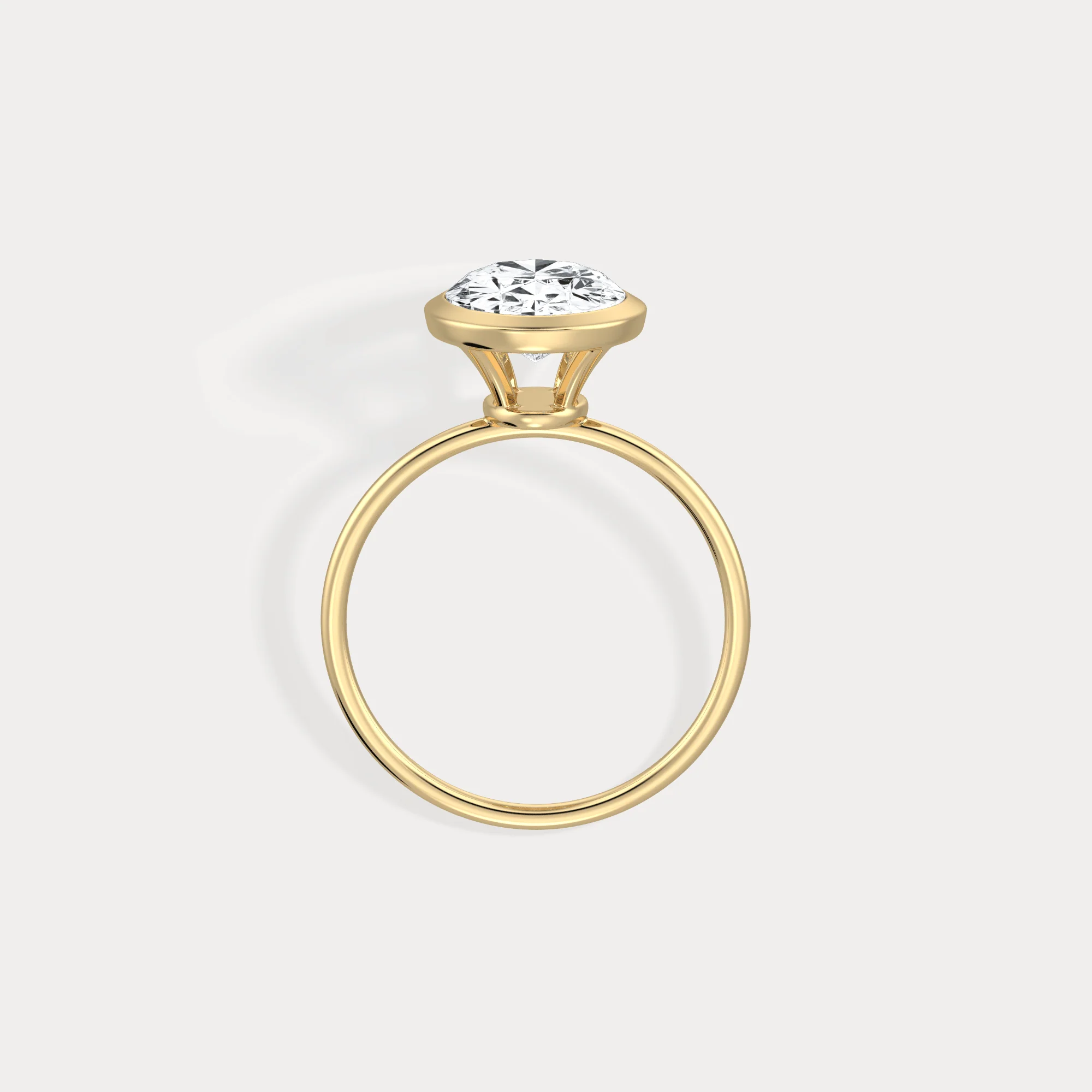 Sophia丨3CT Oval Cut Lab-Grown Diamond Bezel Engagement Ring in 14K Gold/Platinum - Image 7