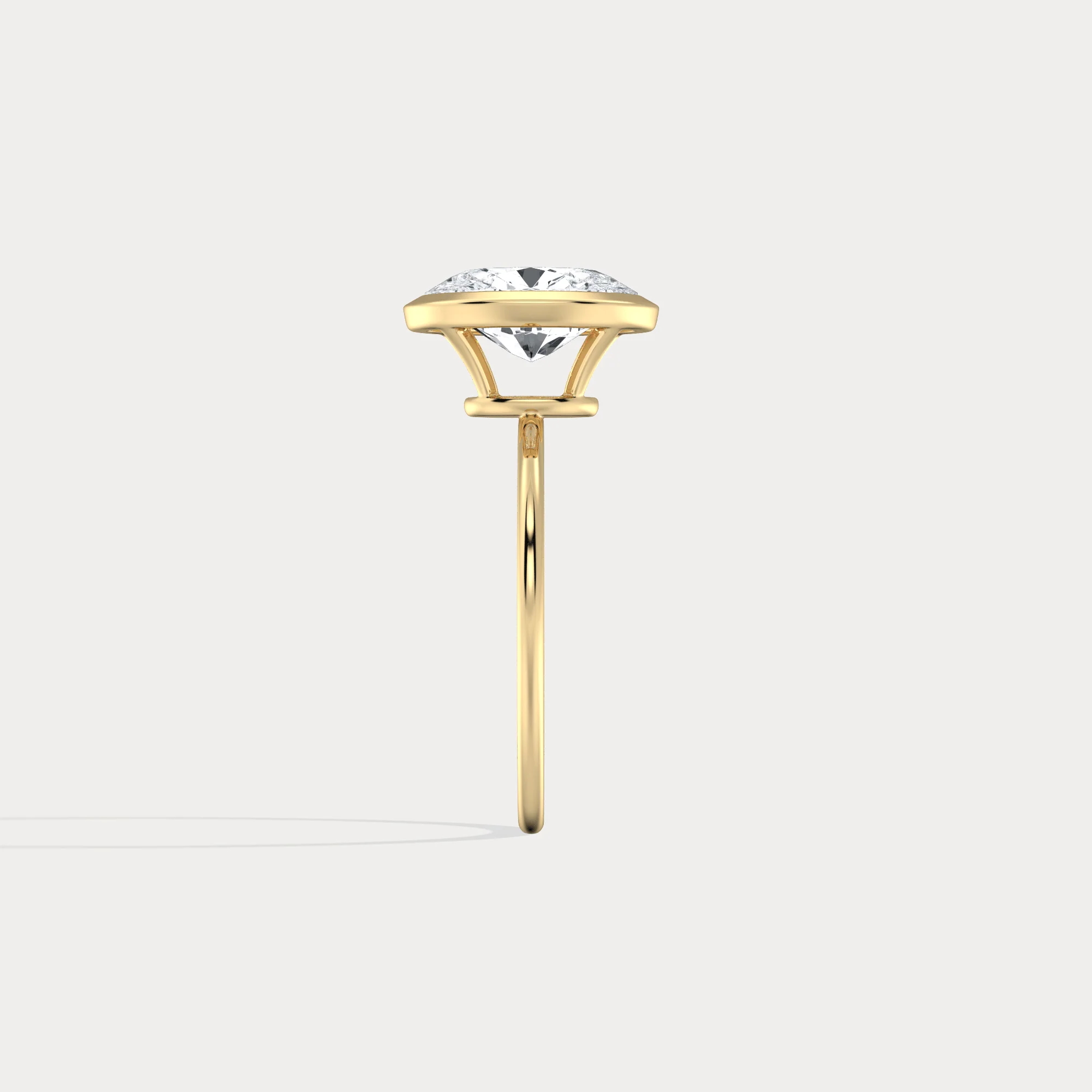 Sophia丨3CT Oval Cut Lab-Grown Diamond Bezel Engagement Ring in 14K Gold/Platinum - Image 8