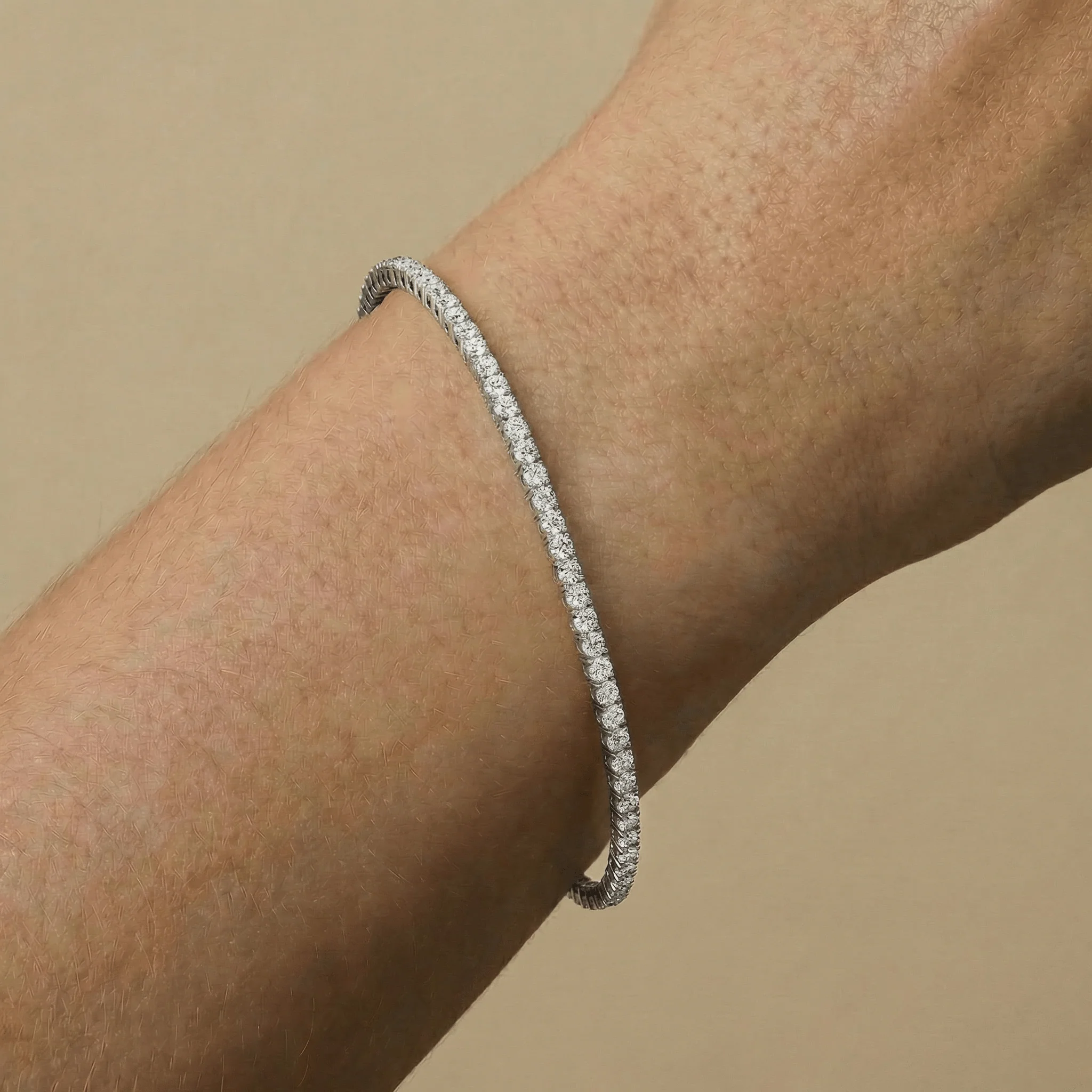 3 CTW Eternity Lab-Grown Diamond Tennis Bracelet in Sterling Silver - Image 3
