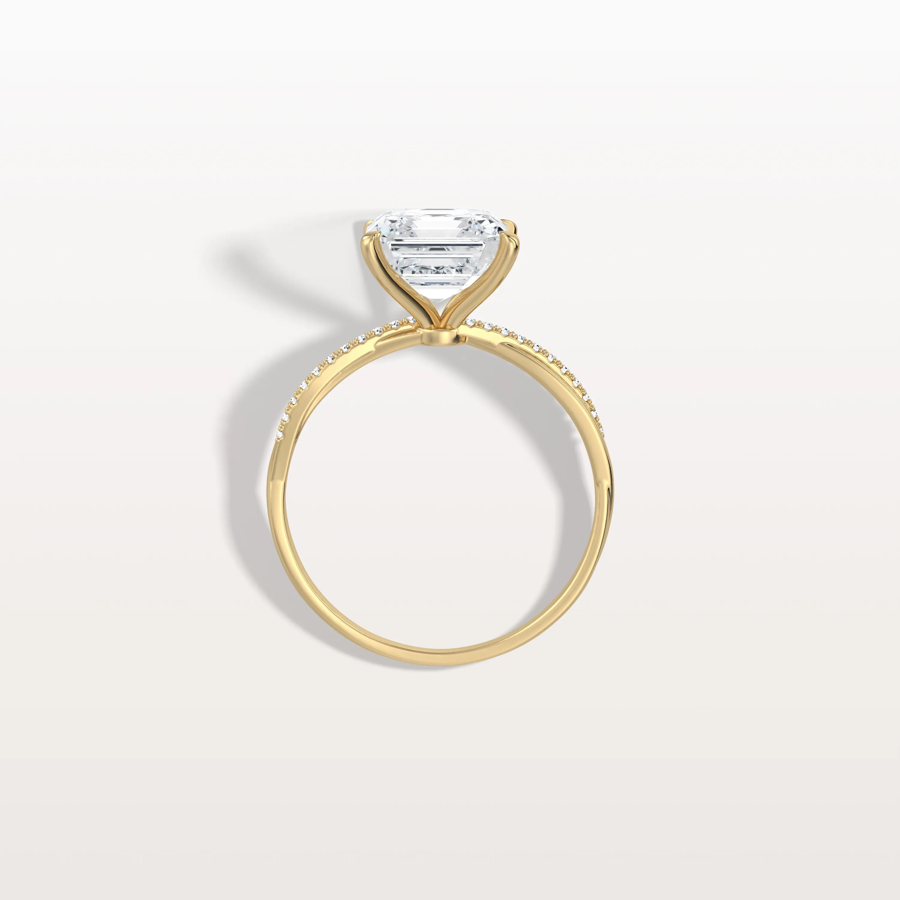 Nova丨3CT Asscher Cut Lab Diamond Twisted Engagement Ring In Solid Gold/Platinum - Image 5