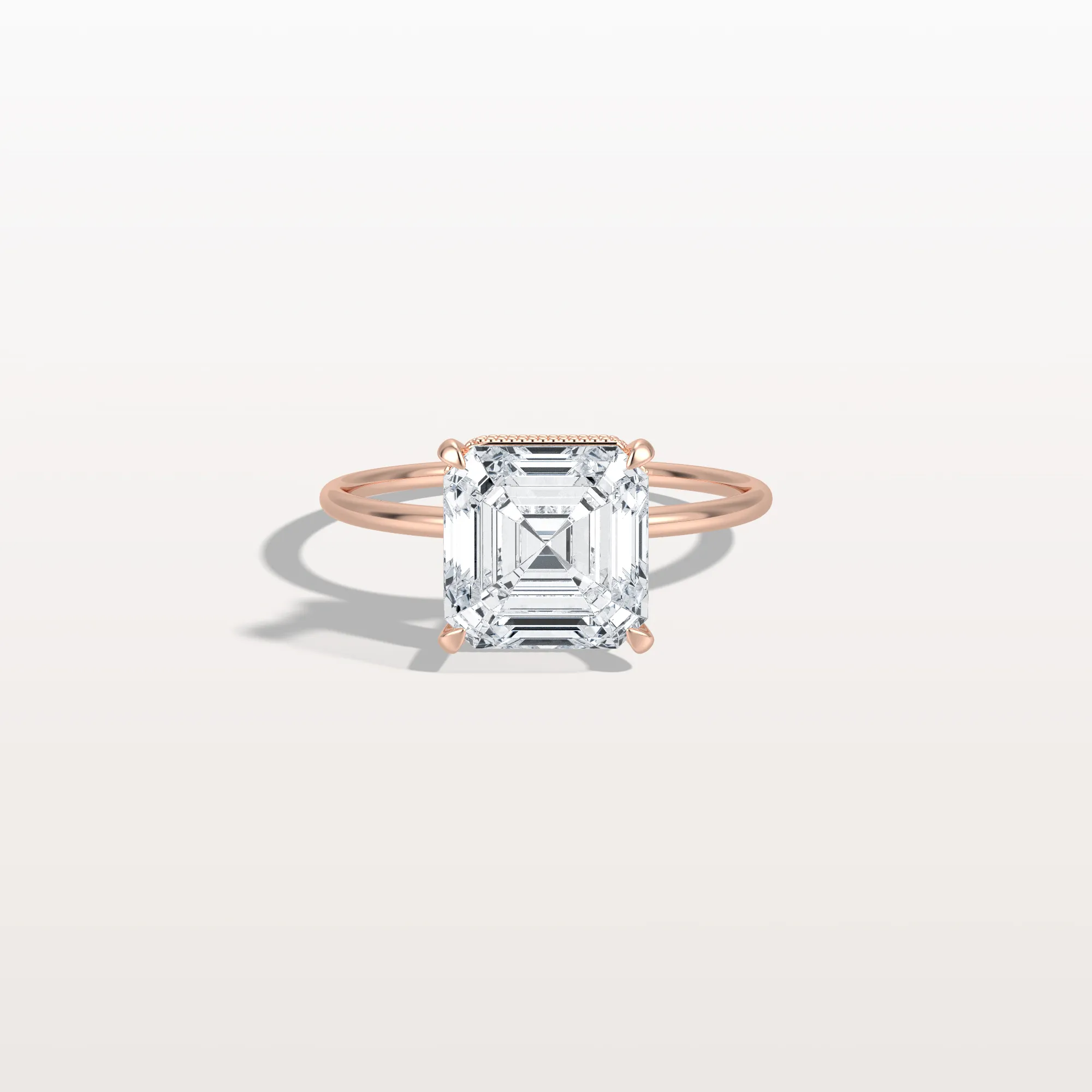 Rhea丨3CT Asscher Cut Lab Grown Diamond Ring With Basket Setting - Image 16