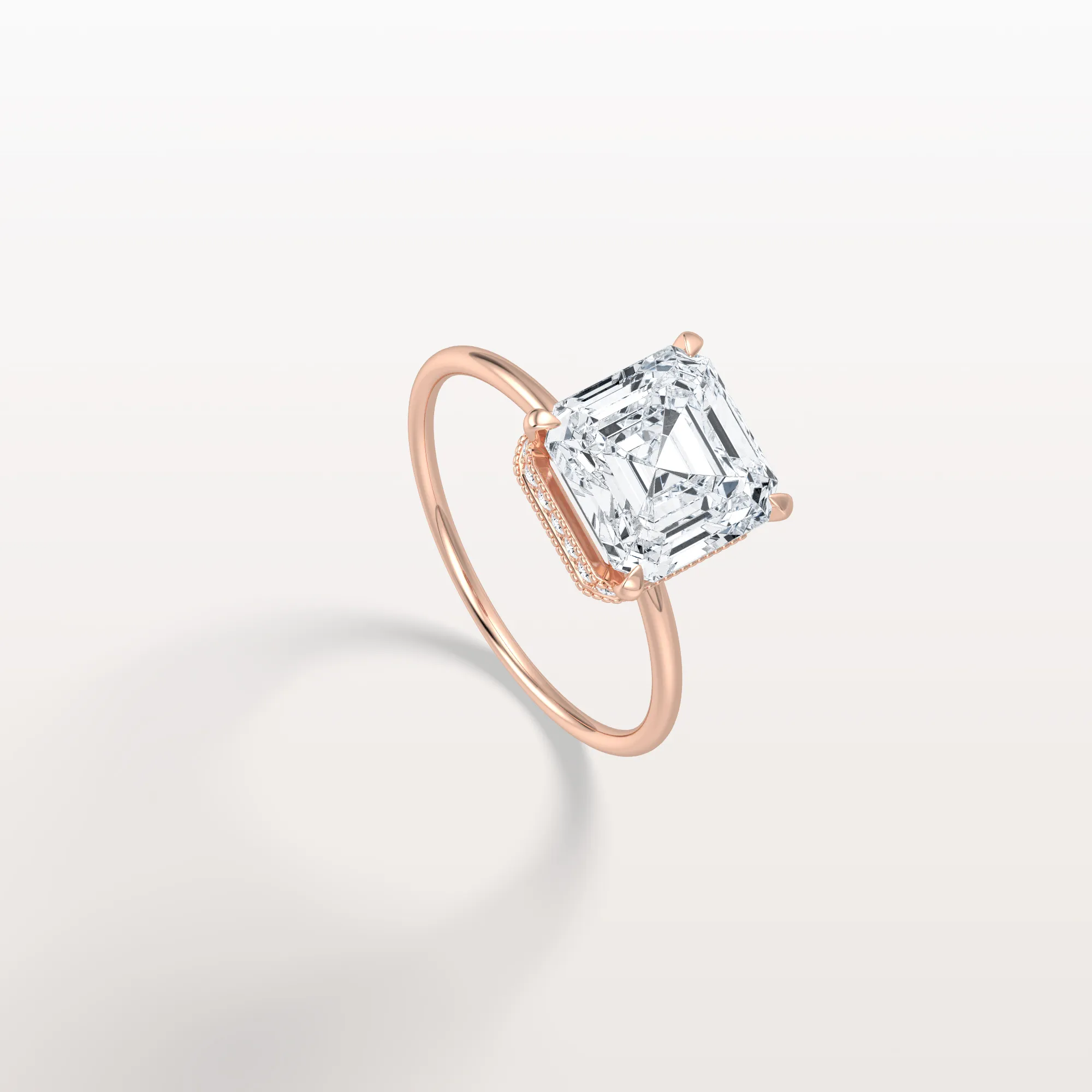 Rhea丨3CT Asscher Cut Lab Grown Diamond Ring With Basket Setting - Image 19