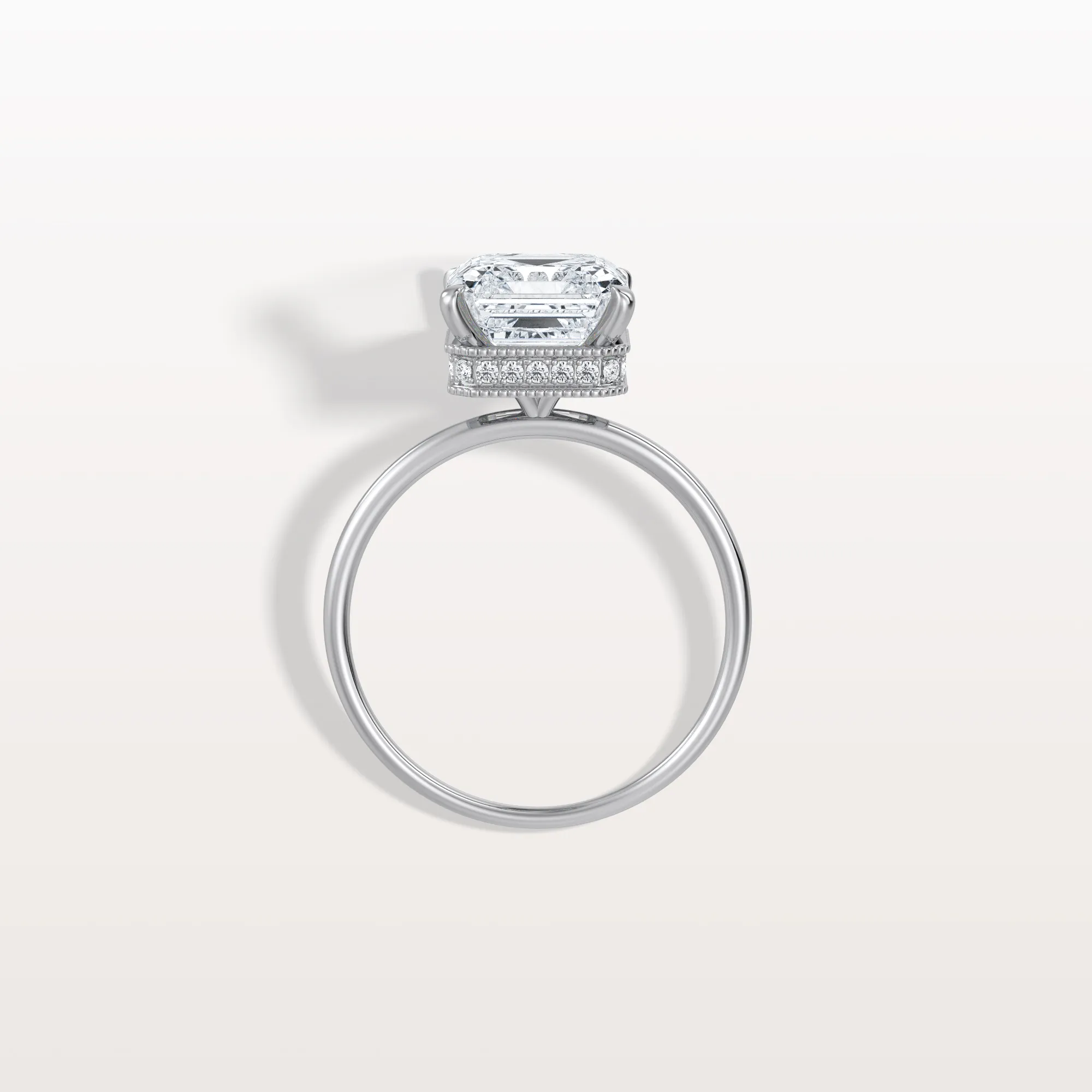 Rhea丨3CT Asscher Cut Lab Grown Diamond Ring With Basket Setting - Image 27
