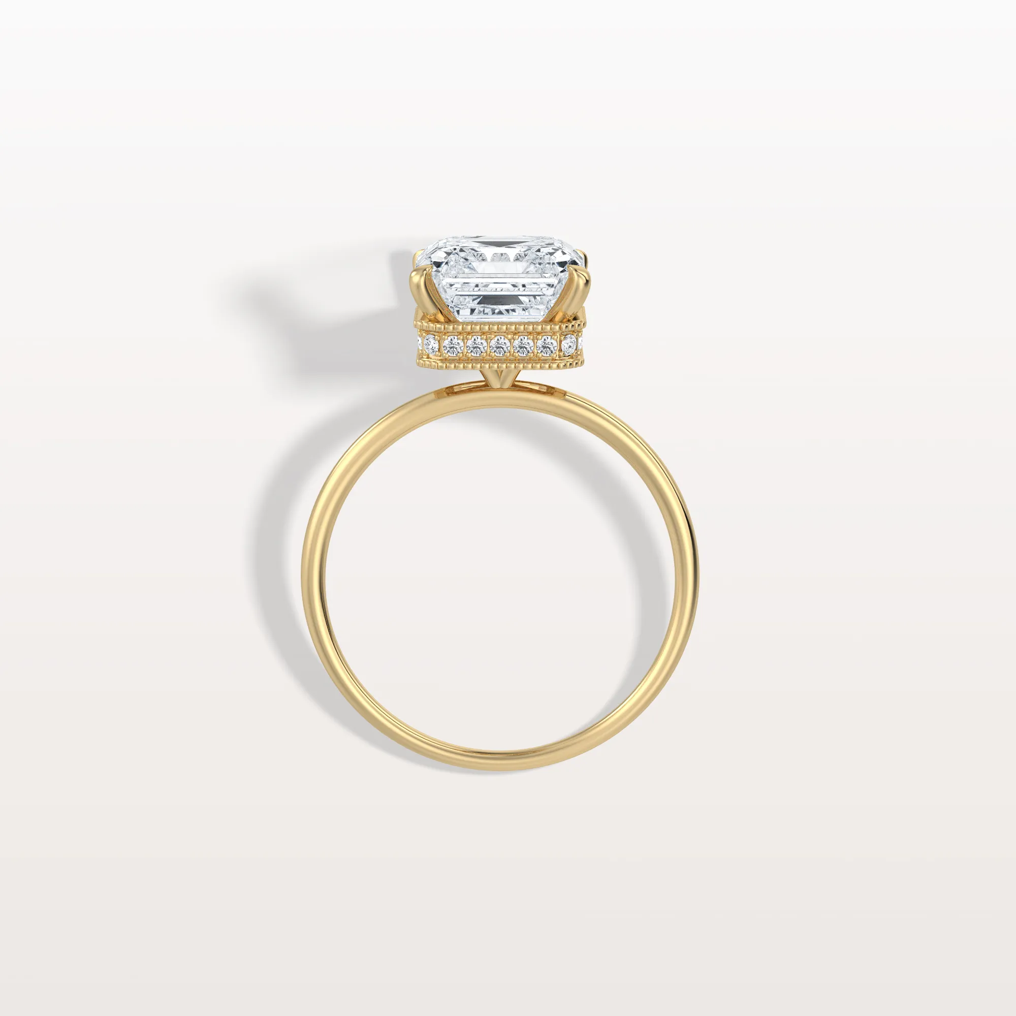 Rhea丨3CT Asscher Cut Lab Grown Diamond Ring With Basket Setting - Image 5