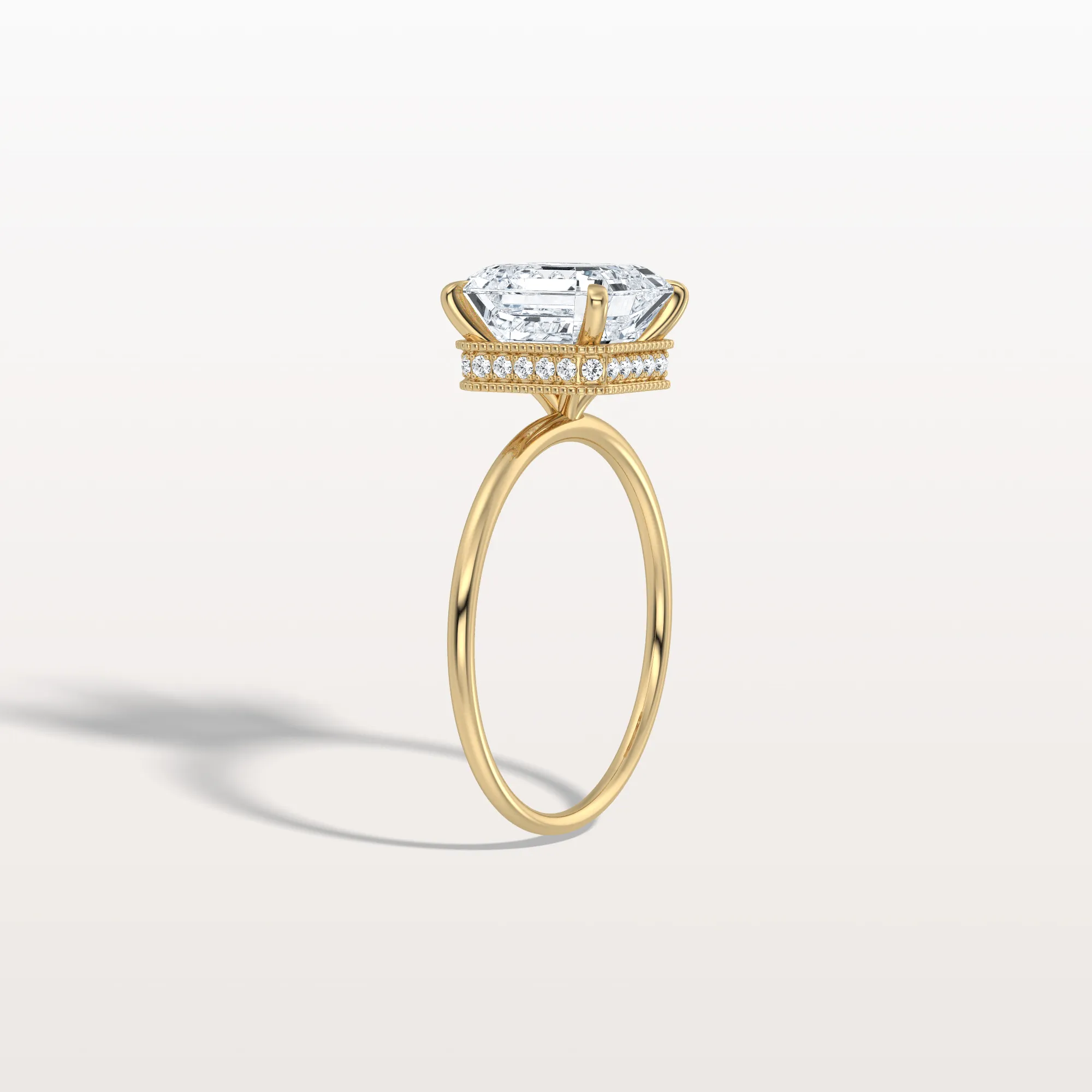 Rhea丨3CT Asscher Cut Lab Grown Diamond Ring With Basket Setting - Image 6