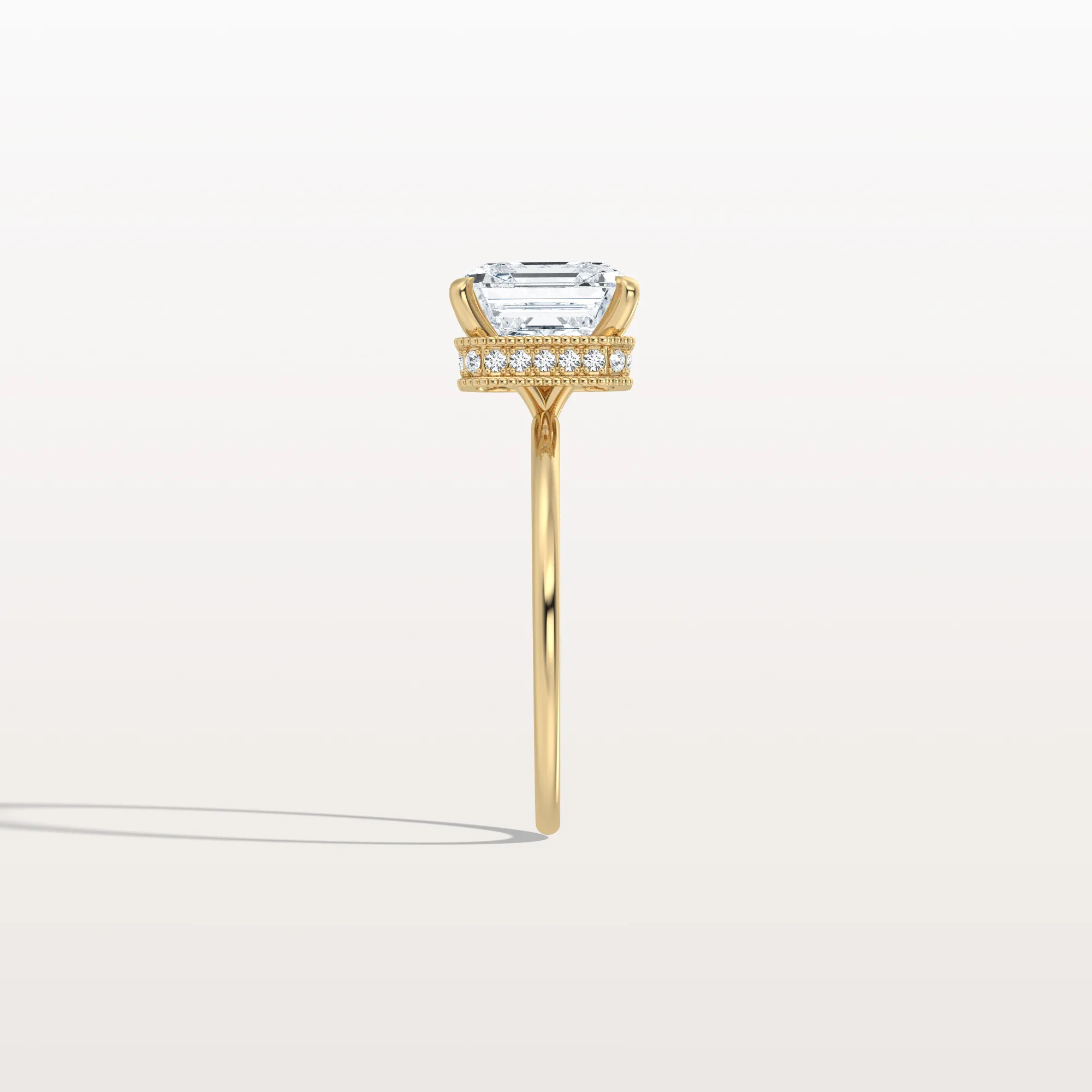 Rhea丨3CT Asscher Cut Lab Grown Diamond Ring With Basket Setting - Image 7