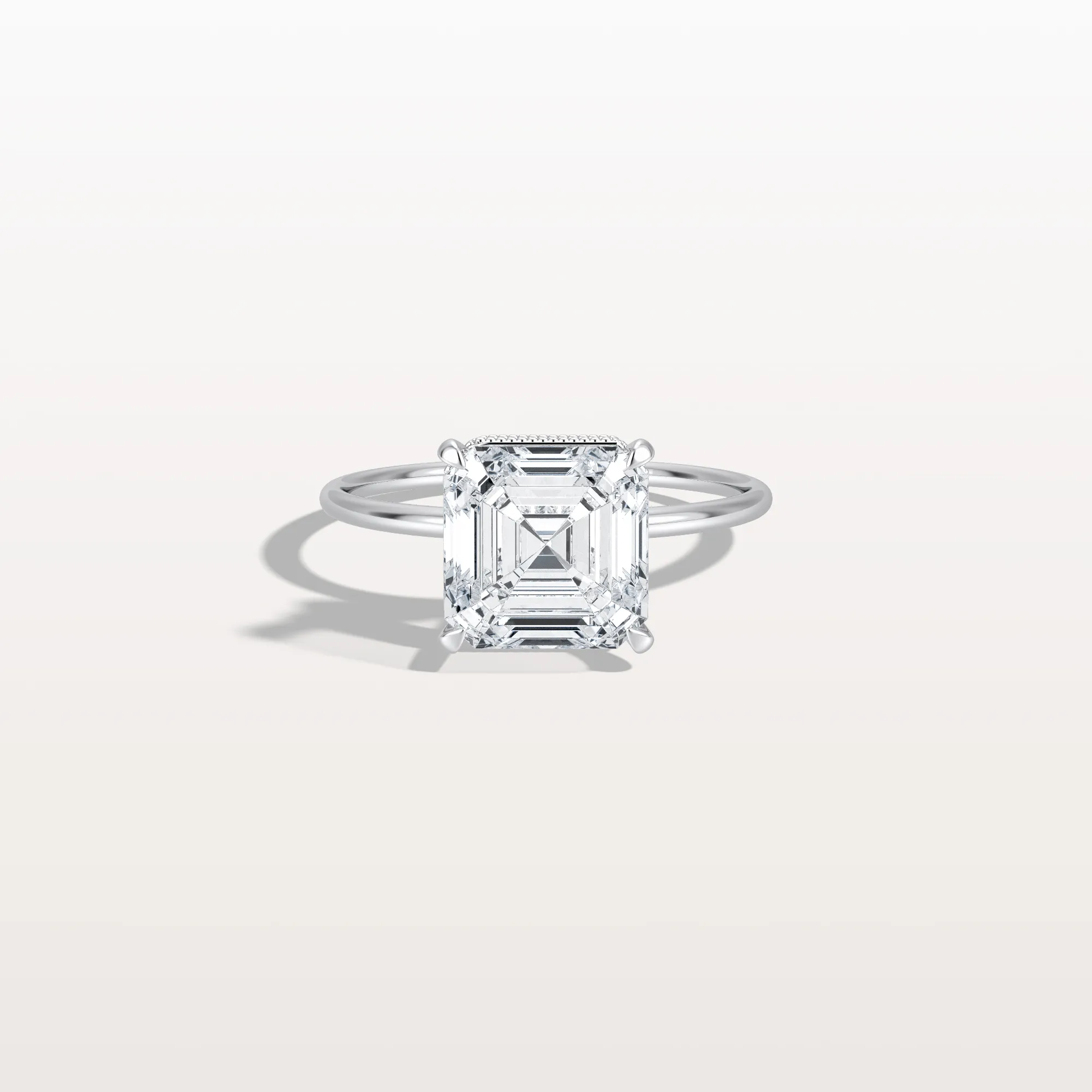 Rhea丨3CT Asscher Cut Lab Grown Diamond Ring With Basket Setting - Image 9