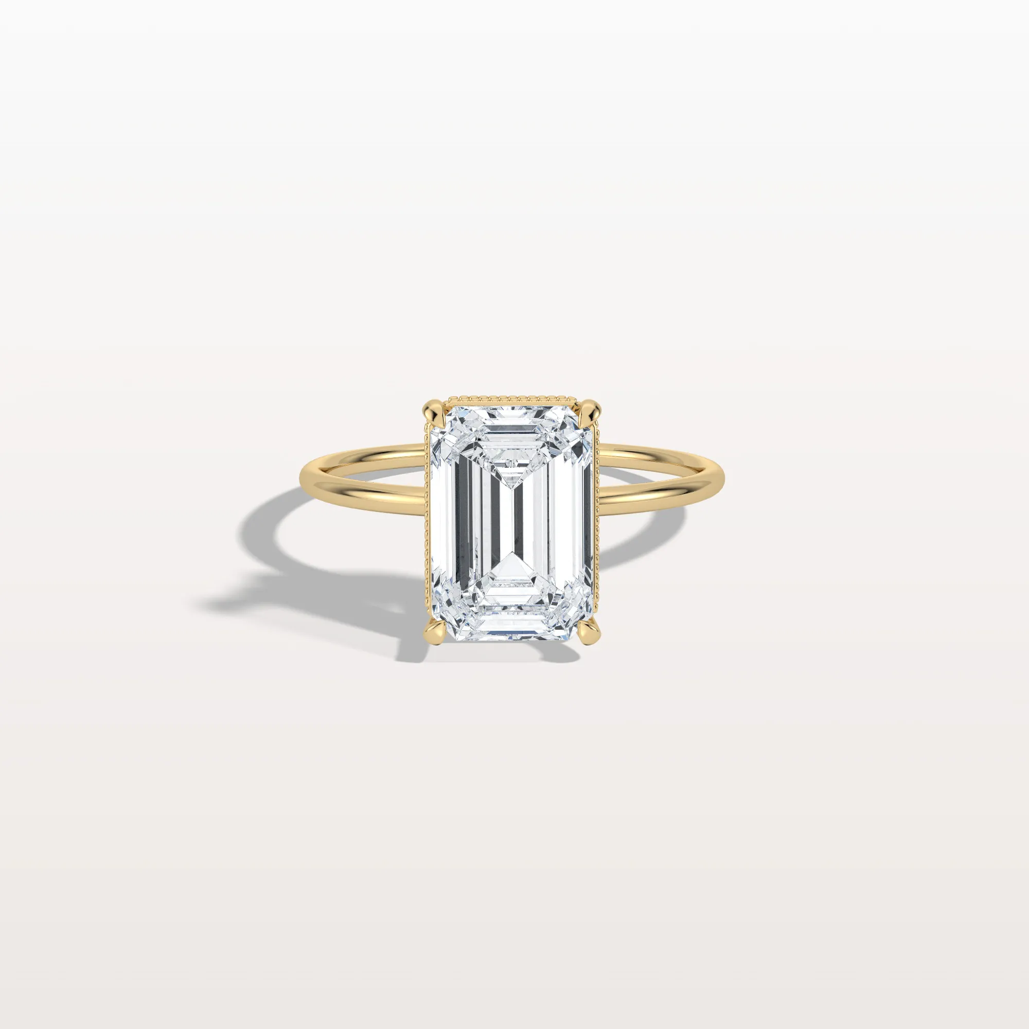 Nova丨3CT Emerald Cut Lab Grown Diamond Engagement Ring