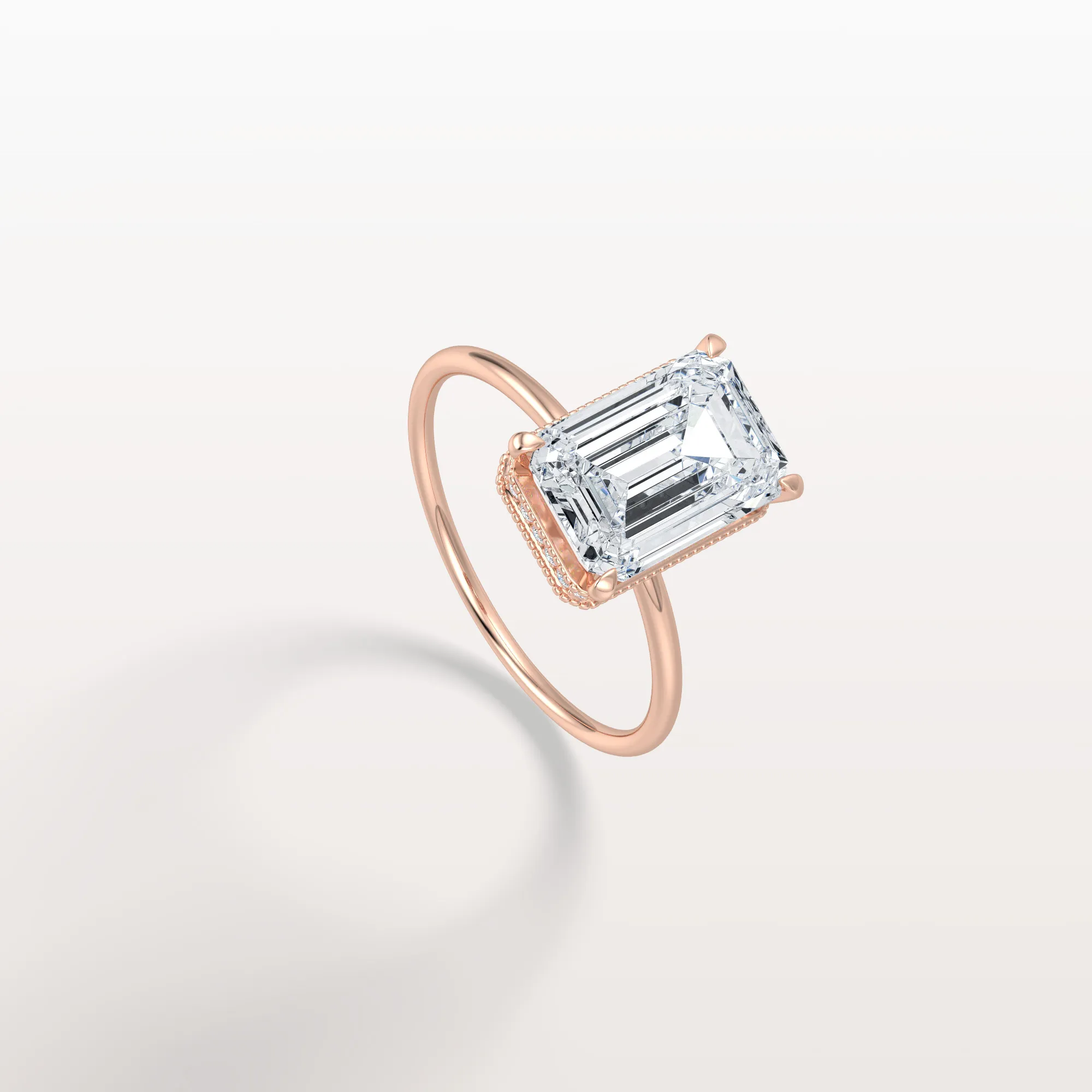 Nova丨3CT Emerald Cut Lab Grown Diamond Engagement Ring - Image 19