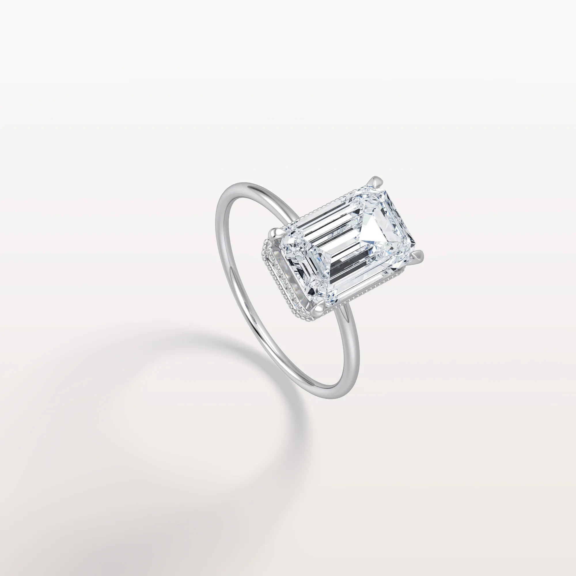 Nova丨3CT Emerald Cut Lab Grown Diamond Engagement Ring - Image 26