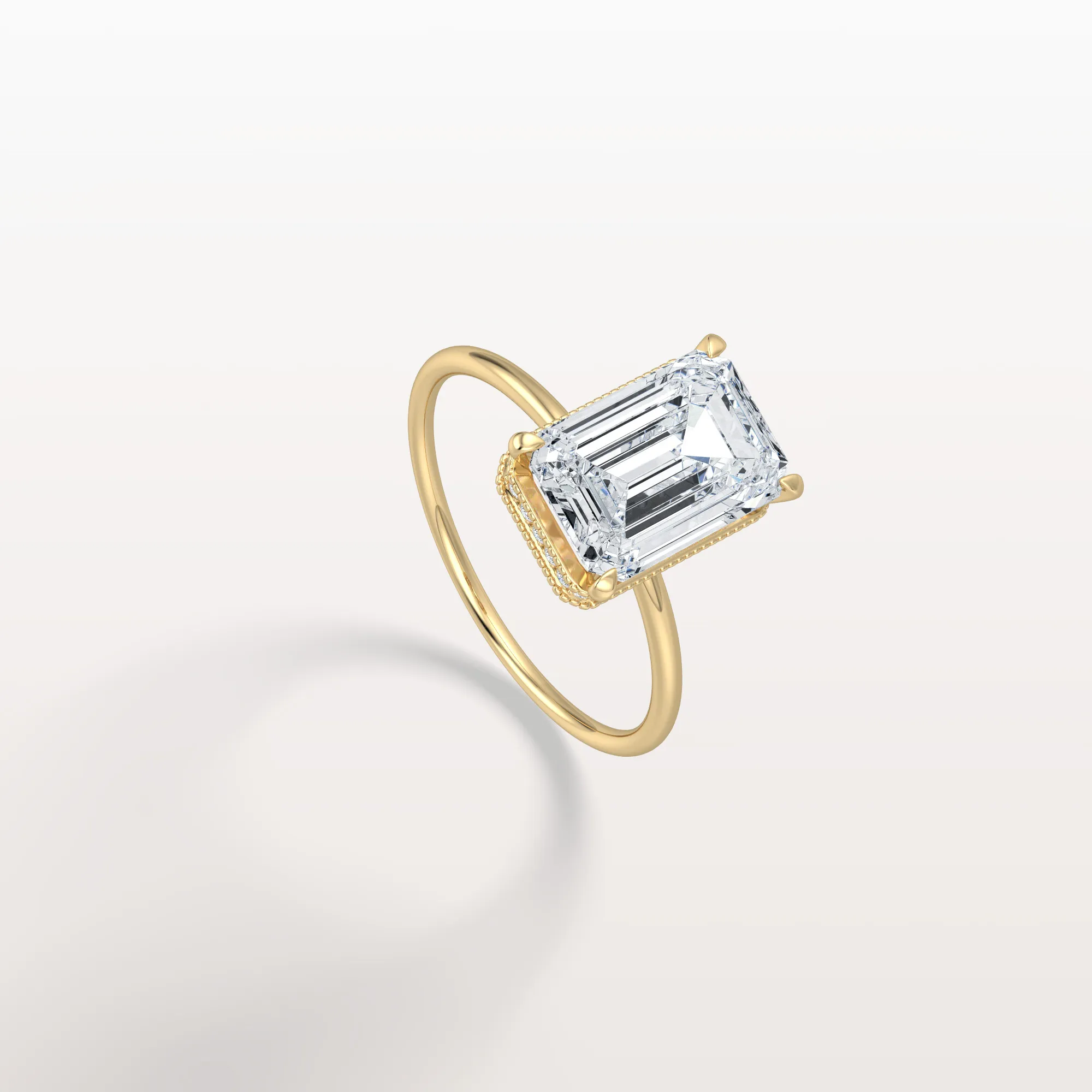 Nova丨3CT Emerald Cut Lab Grown Diamond Engagement Ring - Image 4