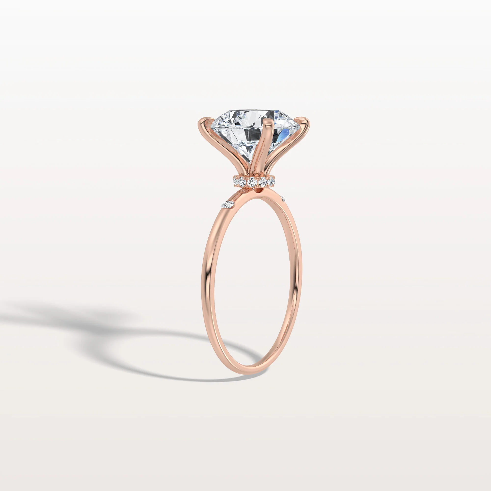 Noelle丨3CT Hidden Halo Lab Diamond Engagement Ring with Side Accents - Image 12