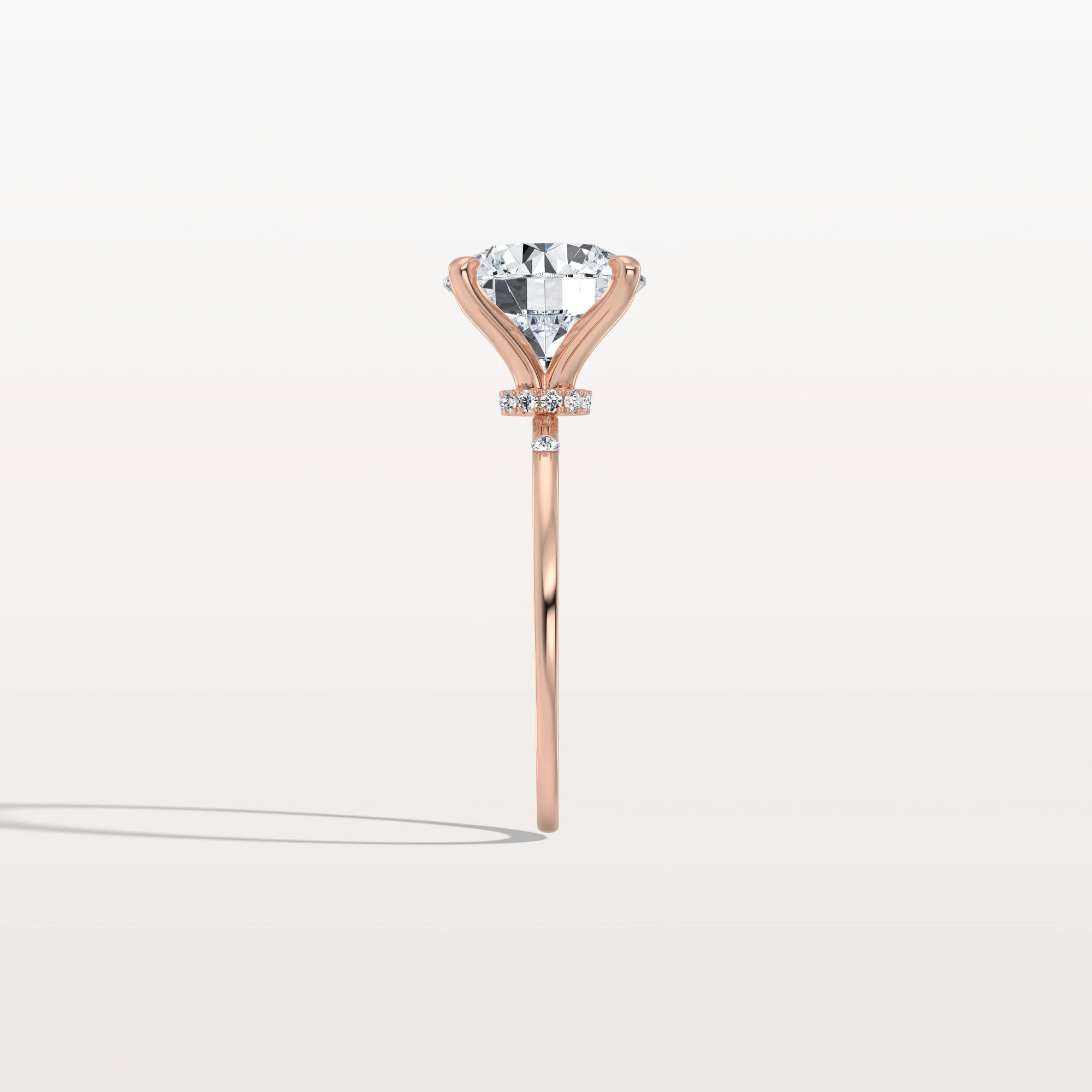 Noelle丨3CT Hidden Halo Lab Diamond Engagement Ring with Side Accents - Image 13