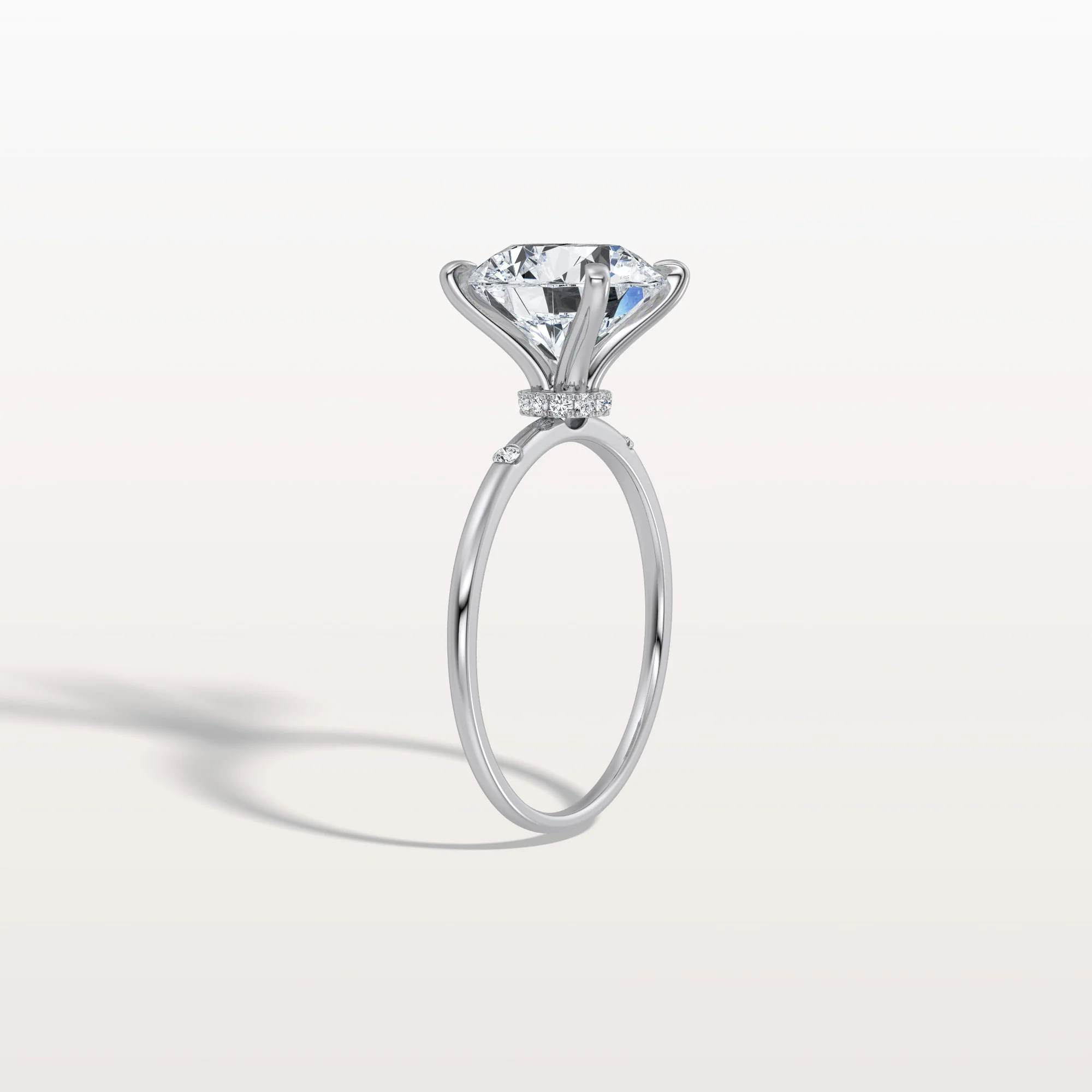 Noelle丨3CT Hidden Halo Lab Diamond Engagement Ring with Side Accents - Image 19