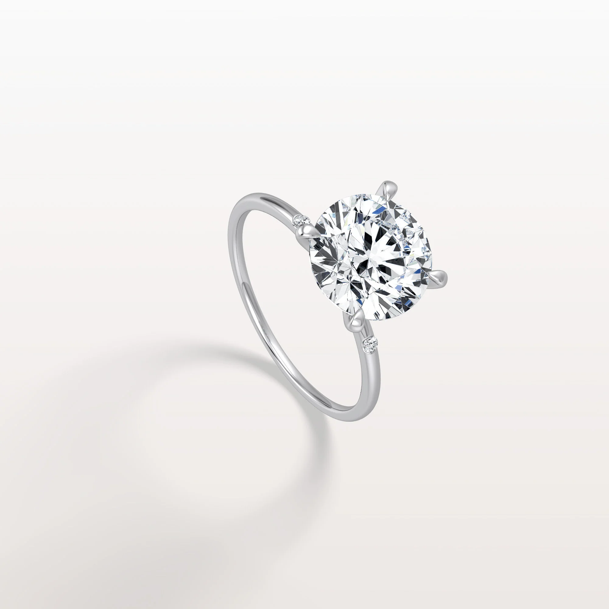 Noelle丨3CT Hidden Halo Lab Diamond Engagement Ring with Side Accents - Image 21