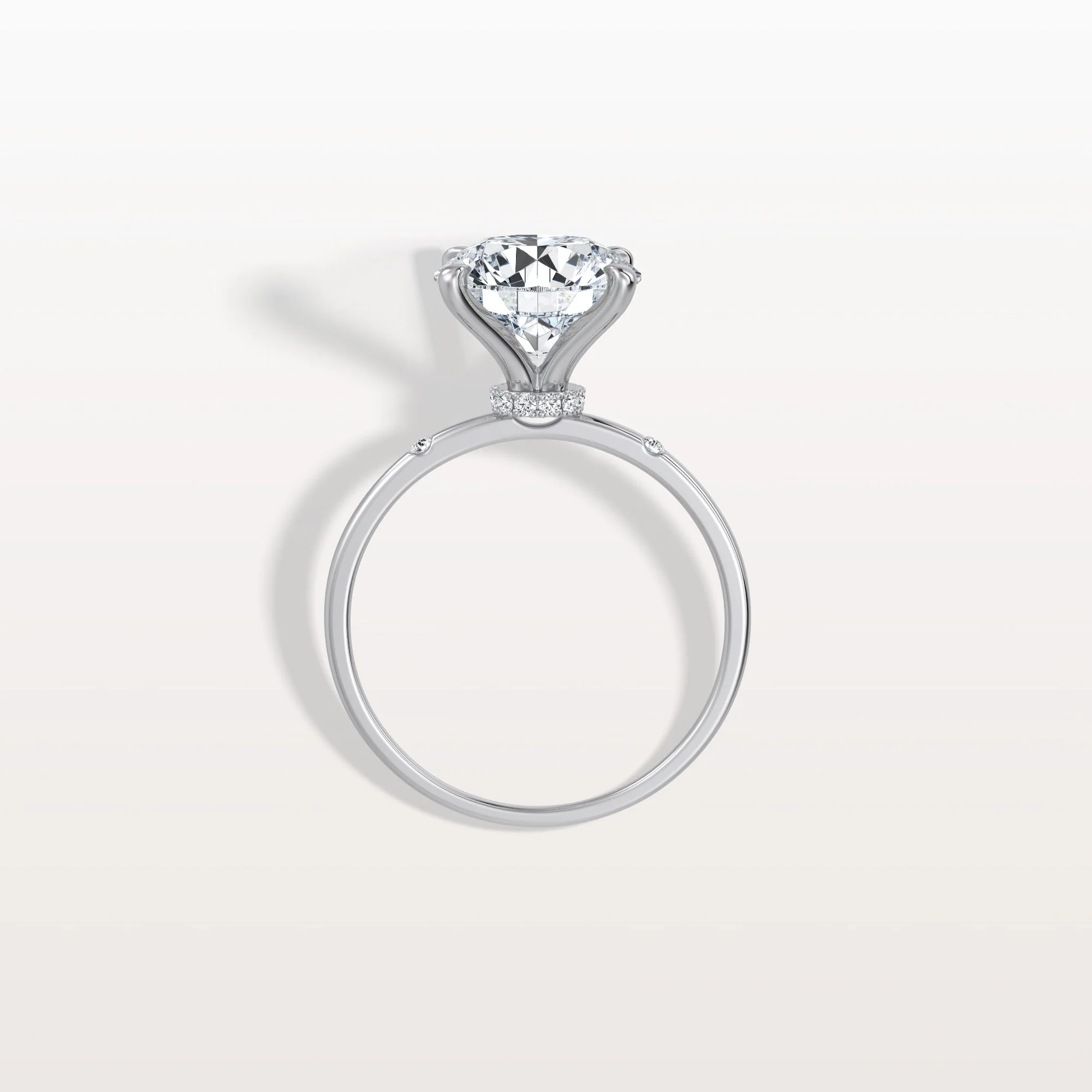 Noelle丨3CT Hidden Halo Lab Diamond Engagement Ring with Side Accents - Image 22
