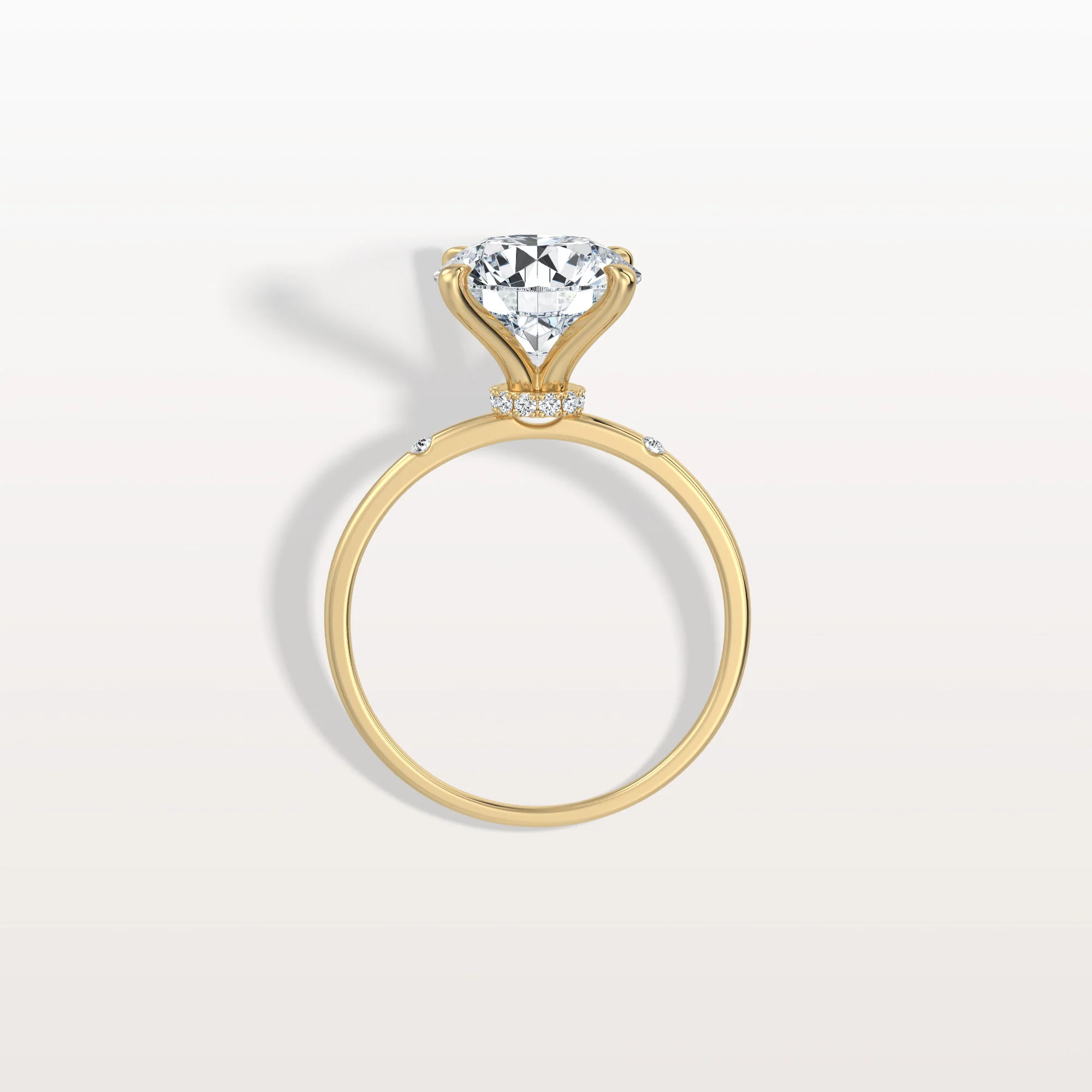 Noelle丨3CT Hidden Halo Lab Diamond Engagement Ring with Side Accents - Image 27