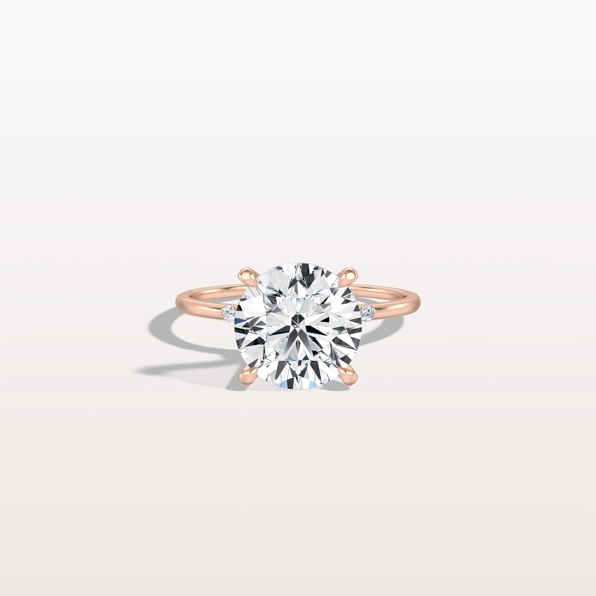 Noelle丨3CT Hidden Halo Lab Diamond Engagement Ring with Side Accents - Image 9