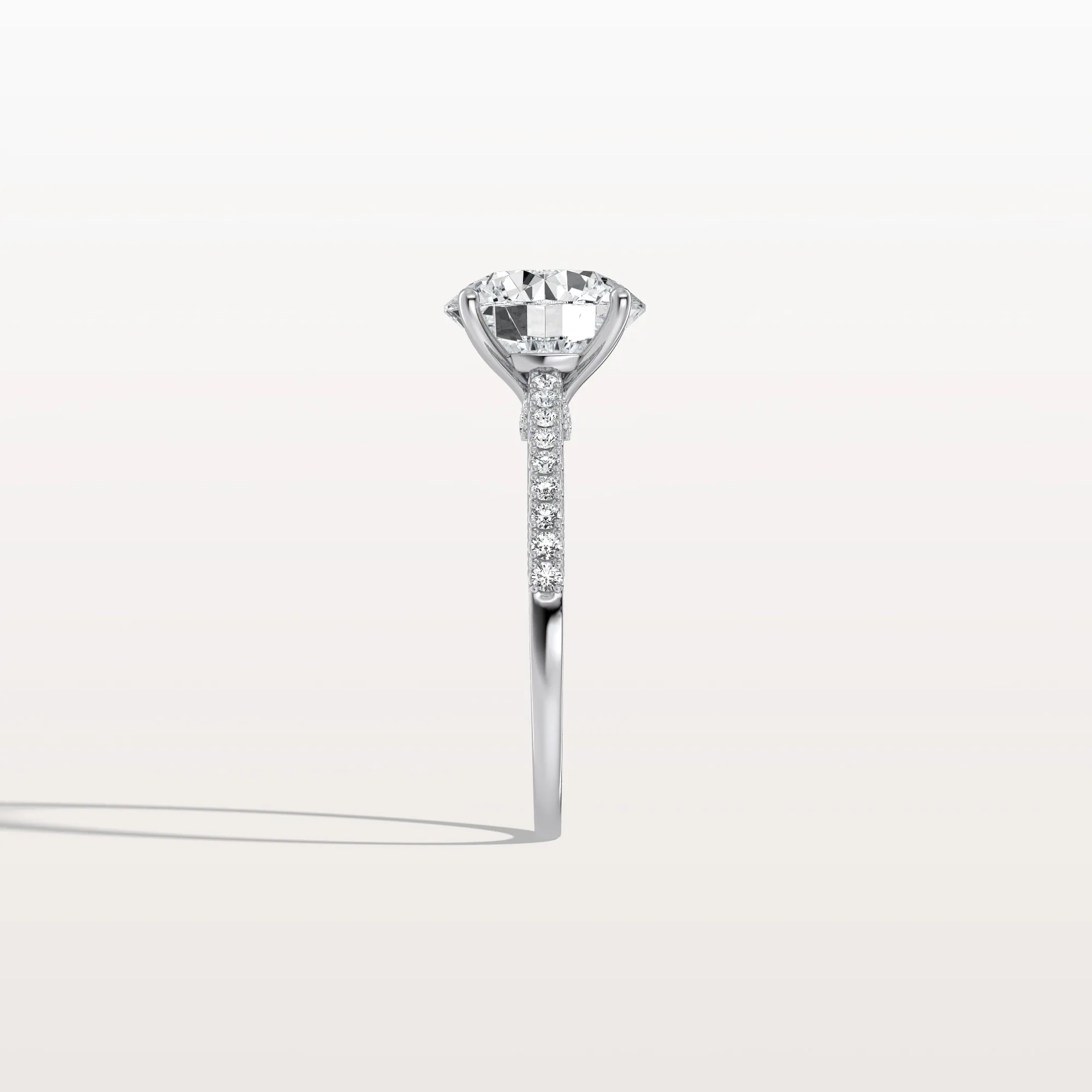 Kaia丨3CT Lab Diamond Pave Hidden Halo Ring-Cathedral Ring - Image 15