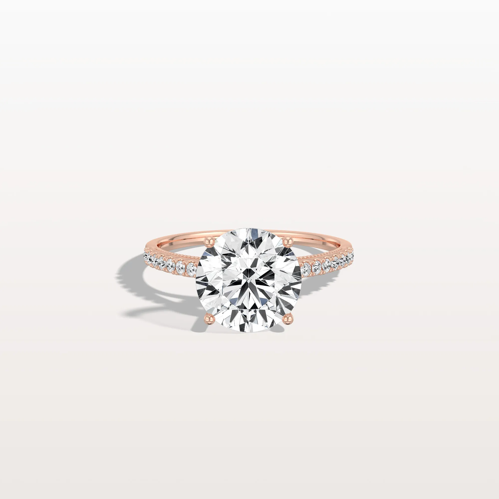 Kaia丨3CT Lab Diamond Pave Hidden Halo Ring-Cathedral Ring - Image 16