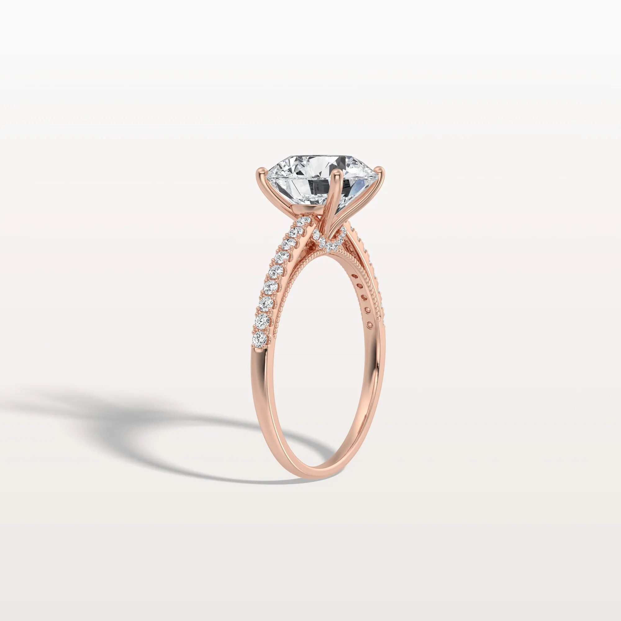 Kaia丨3CT Lab Diamond Pave Hidden Halo Ring-Cathedral Ring - Image 22