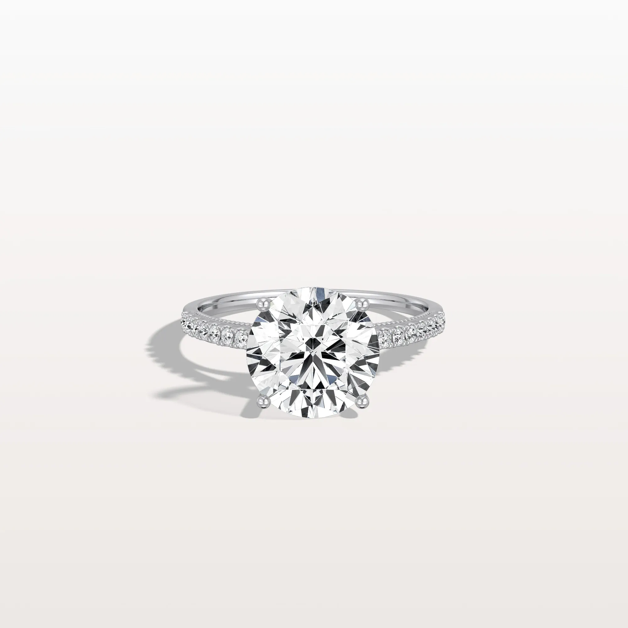 Kaia丨3CT Lab Diamond Pave Hidden Halo Ring-Cathedral Ring - Image 23