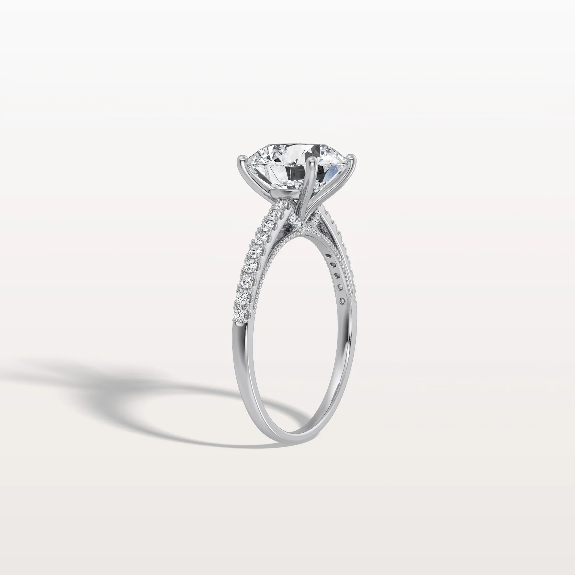 Kaia丨3CT Lab Diamond Pave Hidden Halo Ring-Cathedral Ring - Image 26