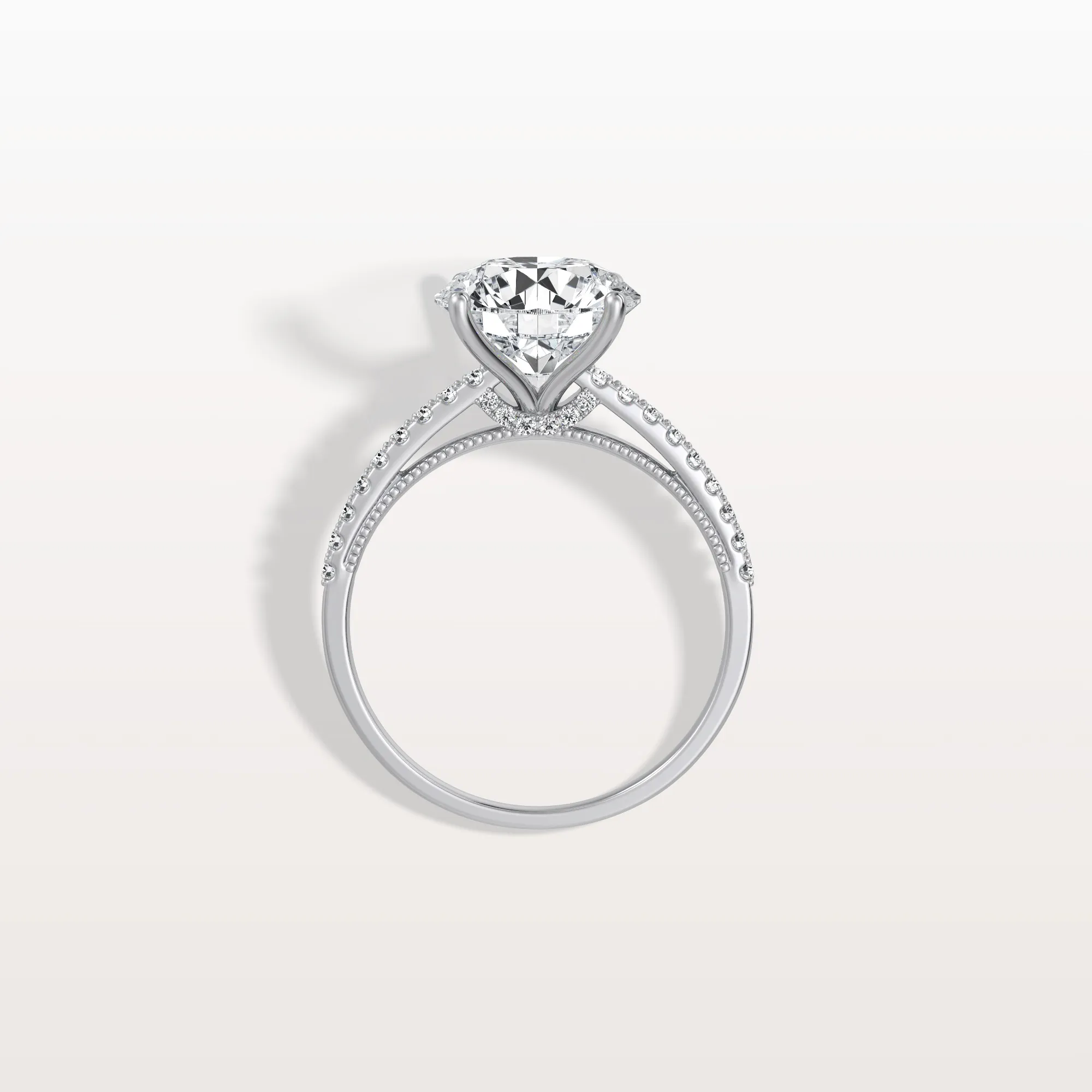 Kaia丨3CT Lab Diamond Pave Hidden Halo Ring-Cathedral Ring - Image 27
