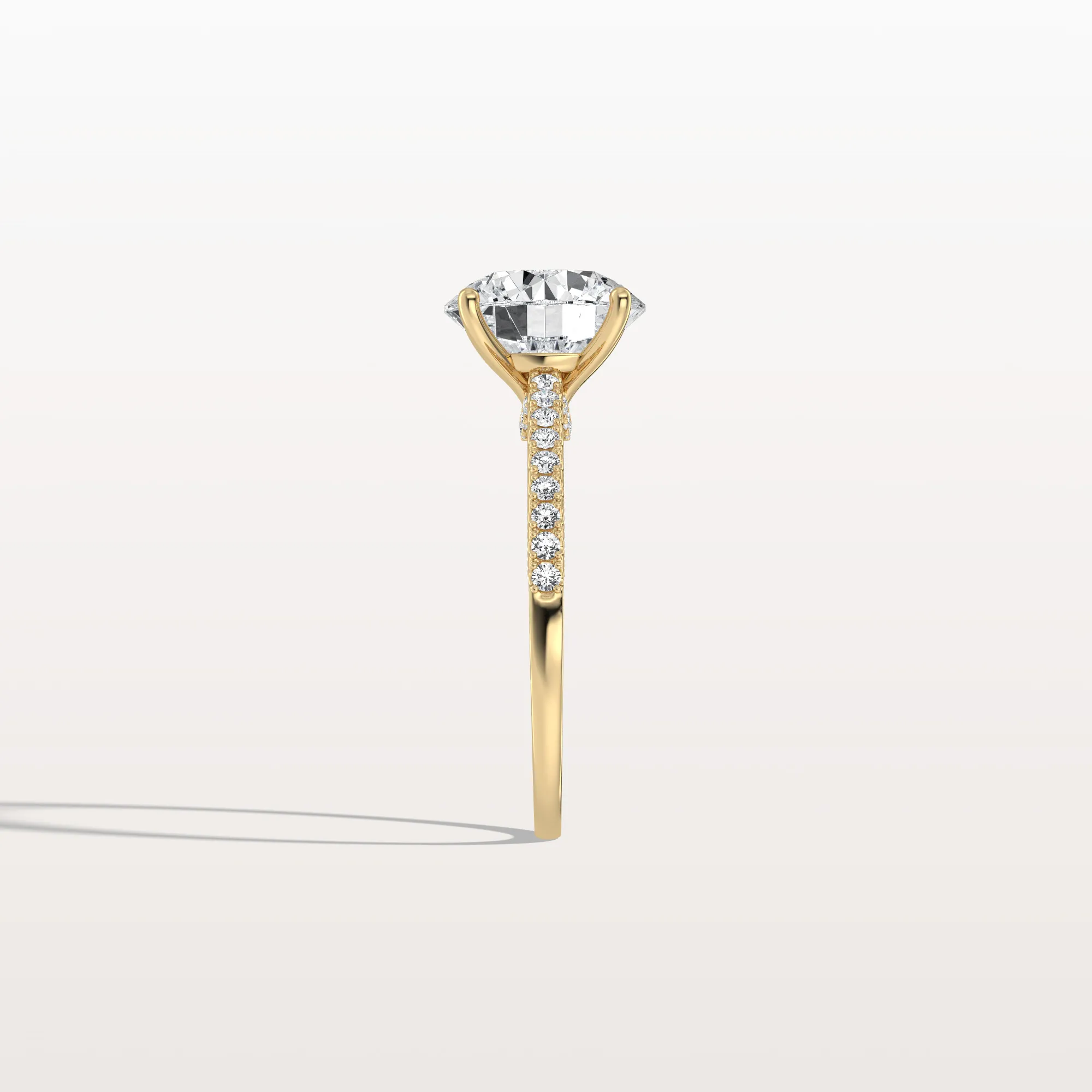 Kaia丨3CT Lab Diamond Pave Hidden Halo Ring-Cathedral Ring - Image 5