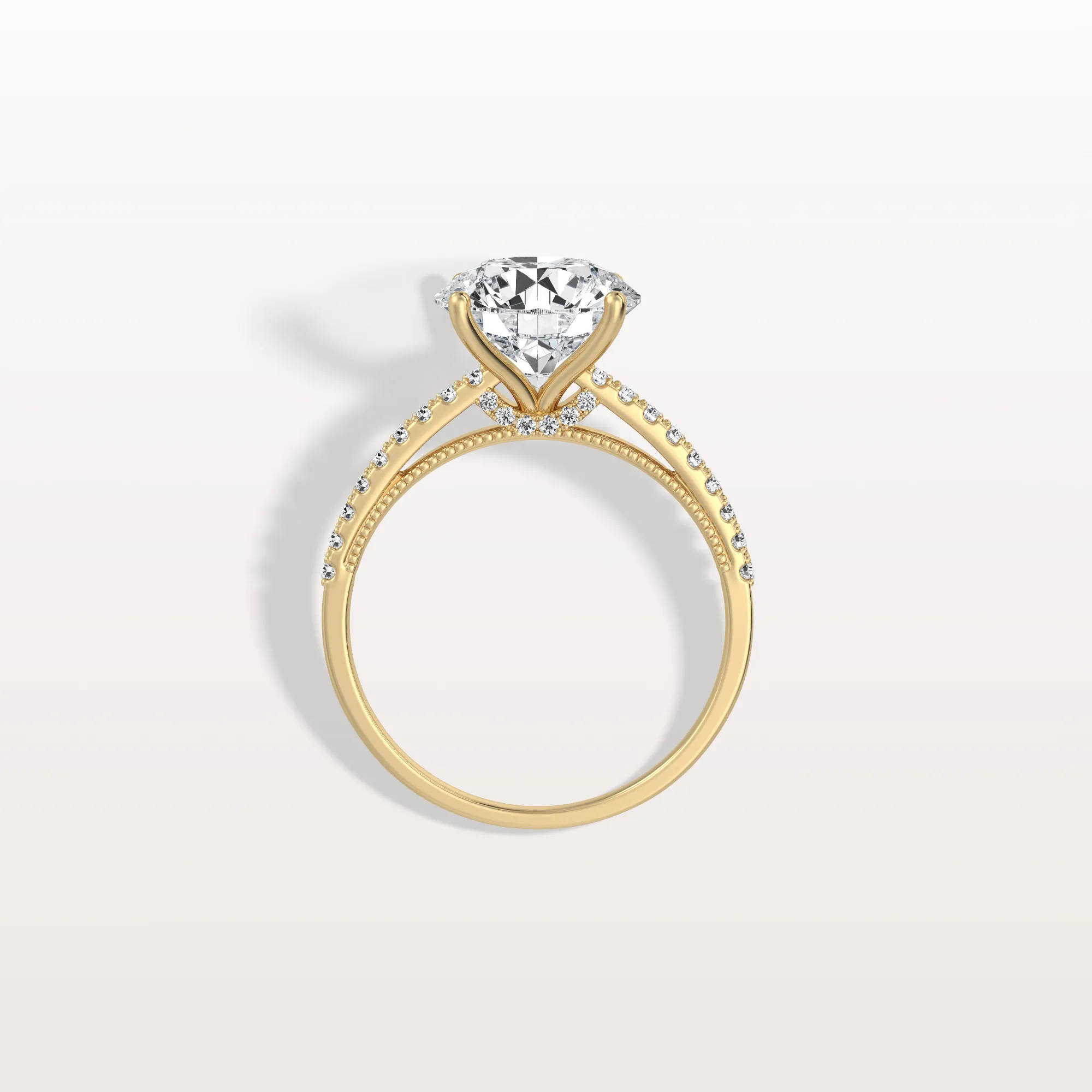 Kaia丨3CT Lab Diamond Pave Hidden Halo Ring-Cathedral Ring - Image 7