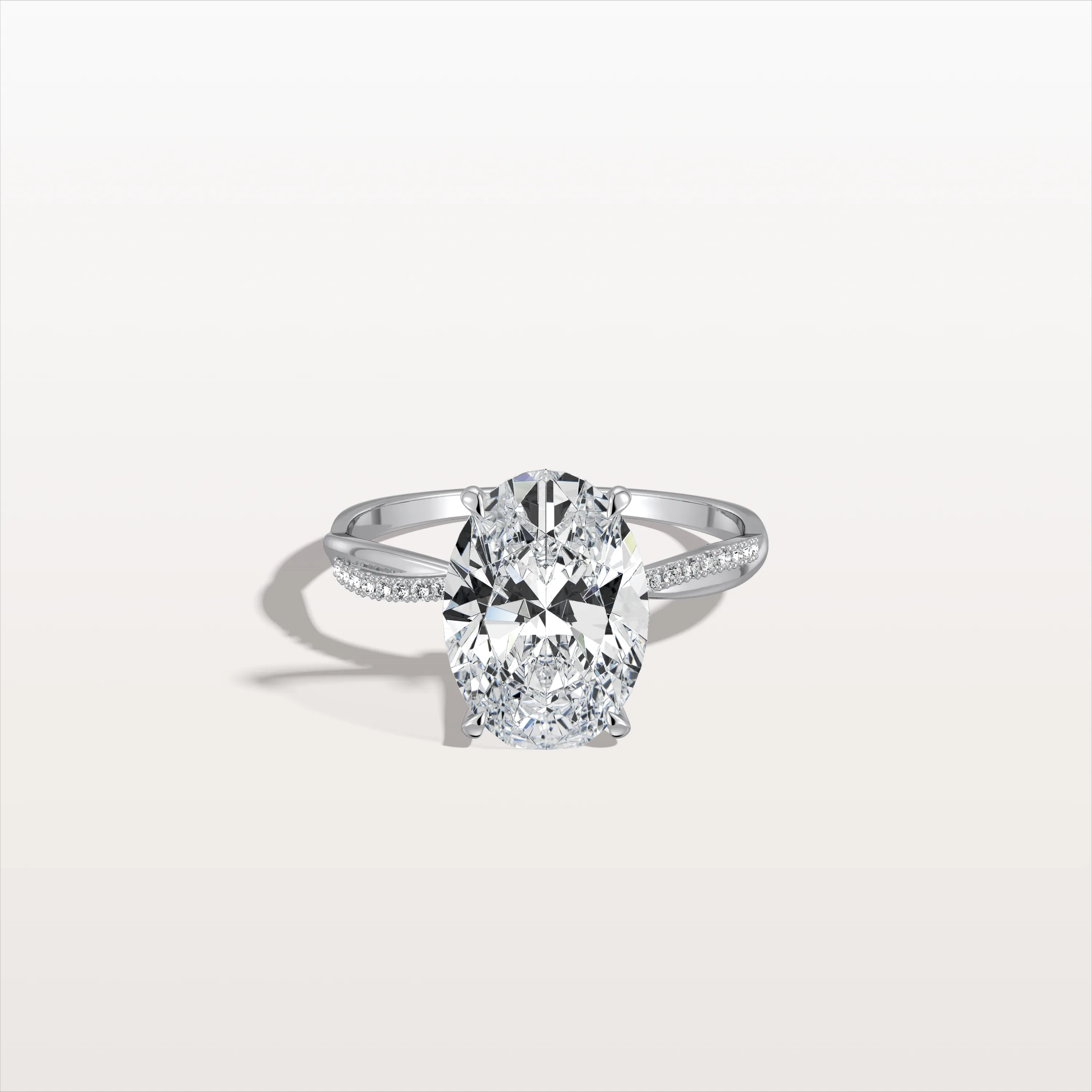Amara丨3CT Oval Cut Lab Diamond Twisted Engagement Ring In Solid Gold/Platinum - Image 10
