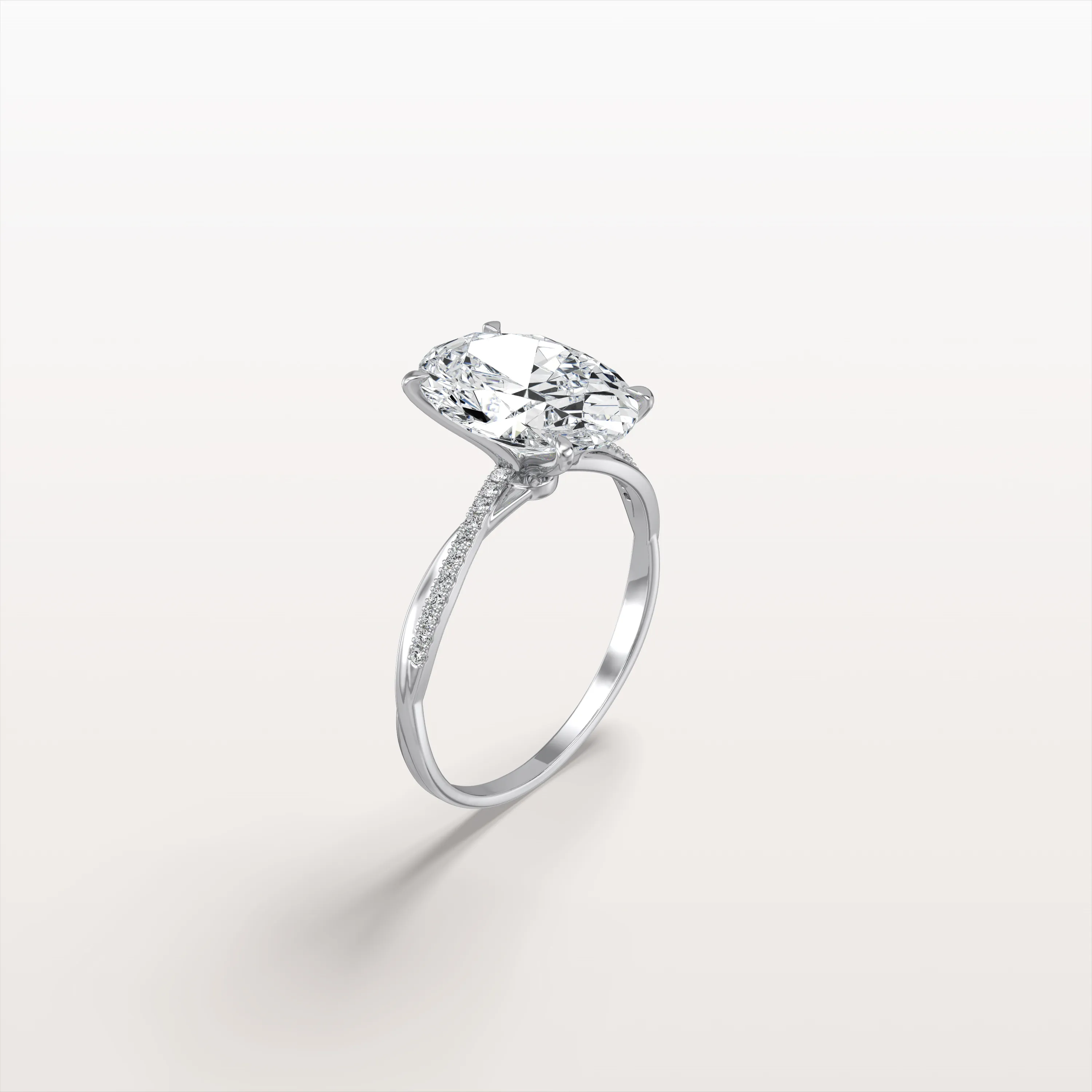 Amara丨3CT Oval Cut Lab Diamond Twisted Engagement Ring In Solid Gold/Platinum - Image 29