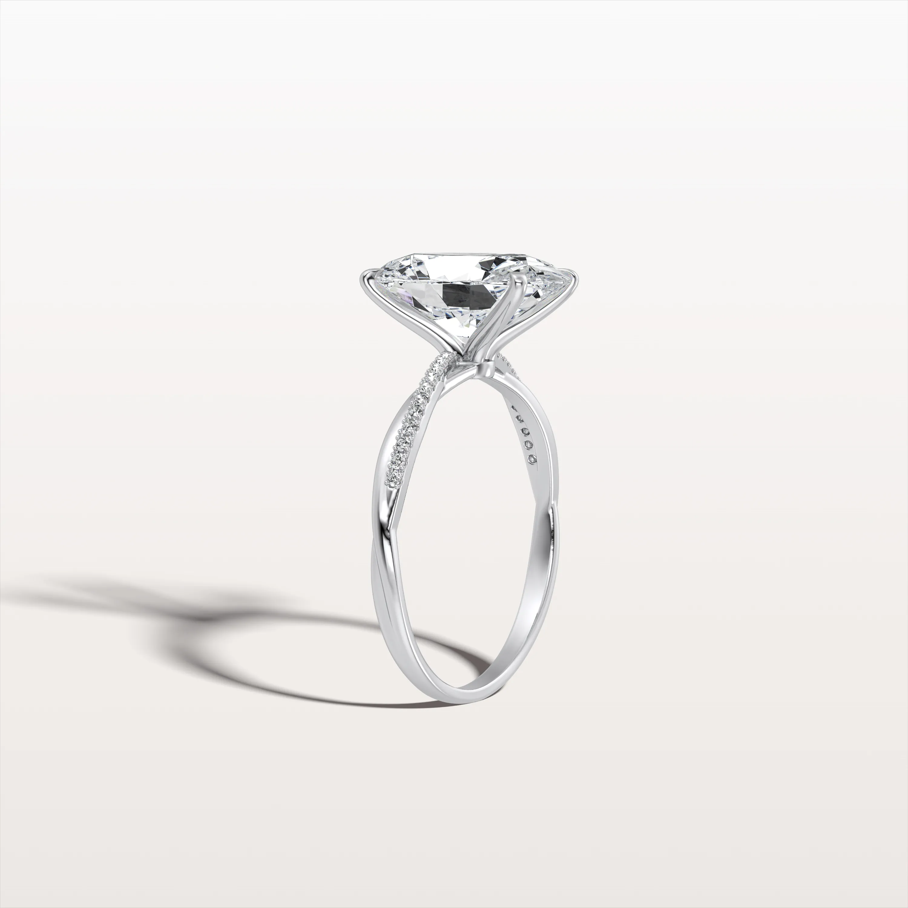 Amara丨3CT Oval Cut Lab Diamond Twisted Engagement Ring In Solid Gold/Platinum - Image 32