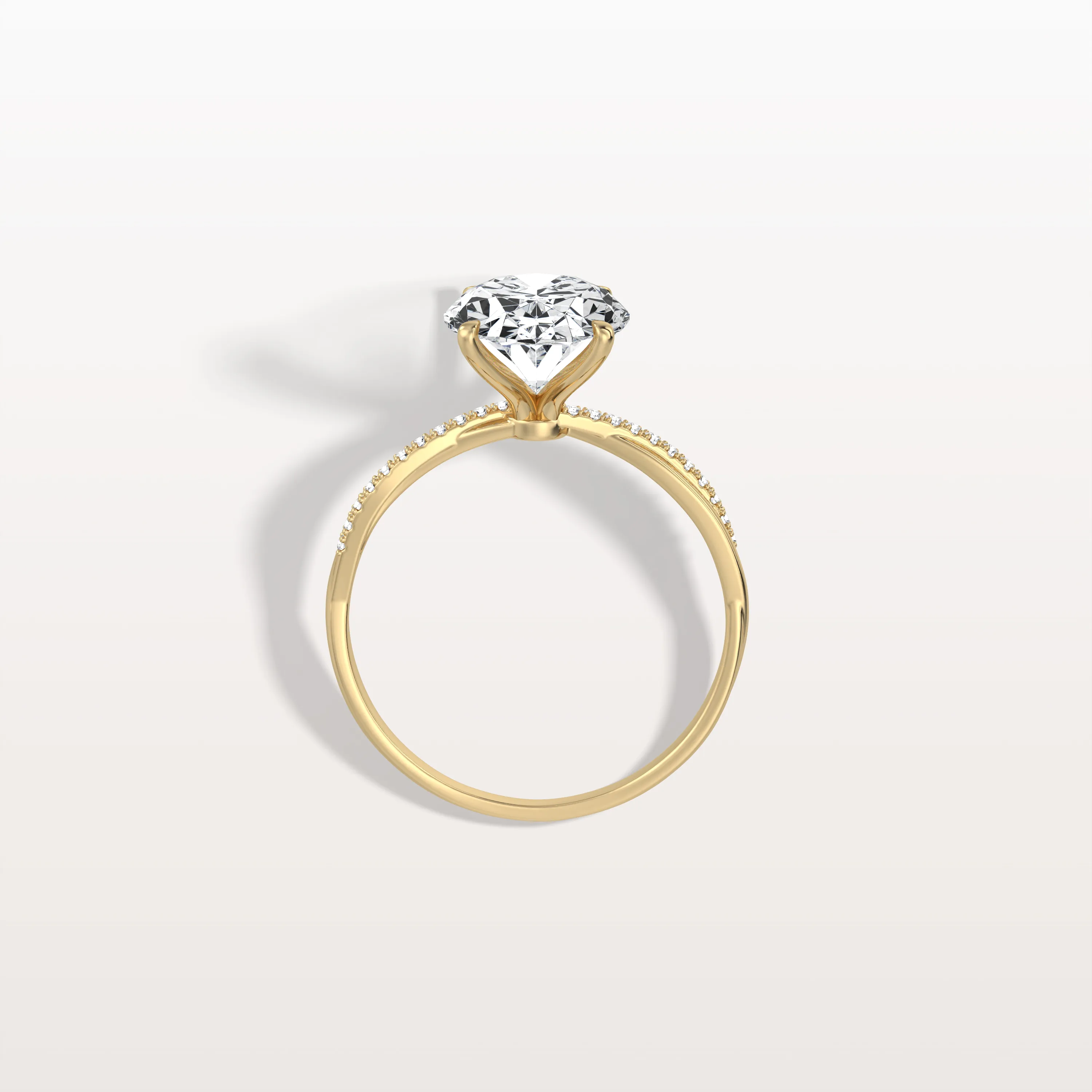 Amara丨3CT Oval Cut Lab Diamond Twisted Engagement Ring In Solid Gold/Platinum - Image 5