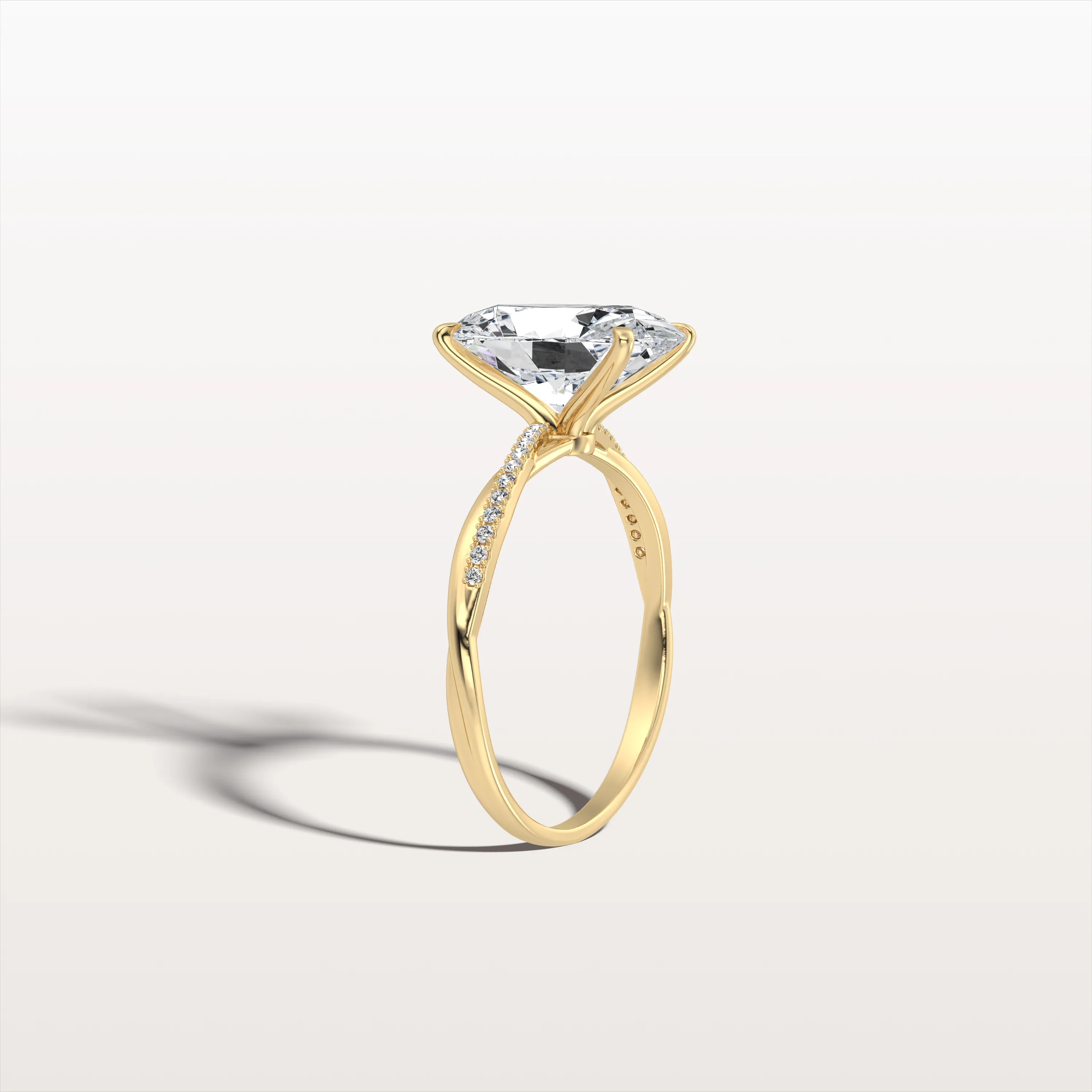 Amara丨3CT Oval Cut Lab Diamond Twisted Engagement Ring In Solid Gold/Platinum - Image 7