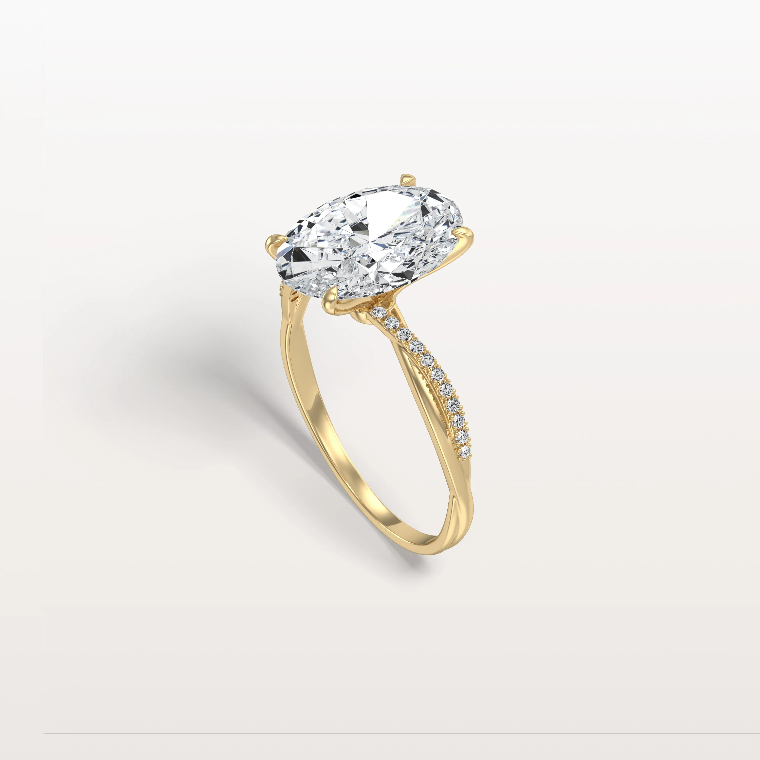 Amara丨3CT Oval Cut Lab Diamond Twisted Engagement Ring In Solid Gold/Platinum - Image 8