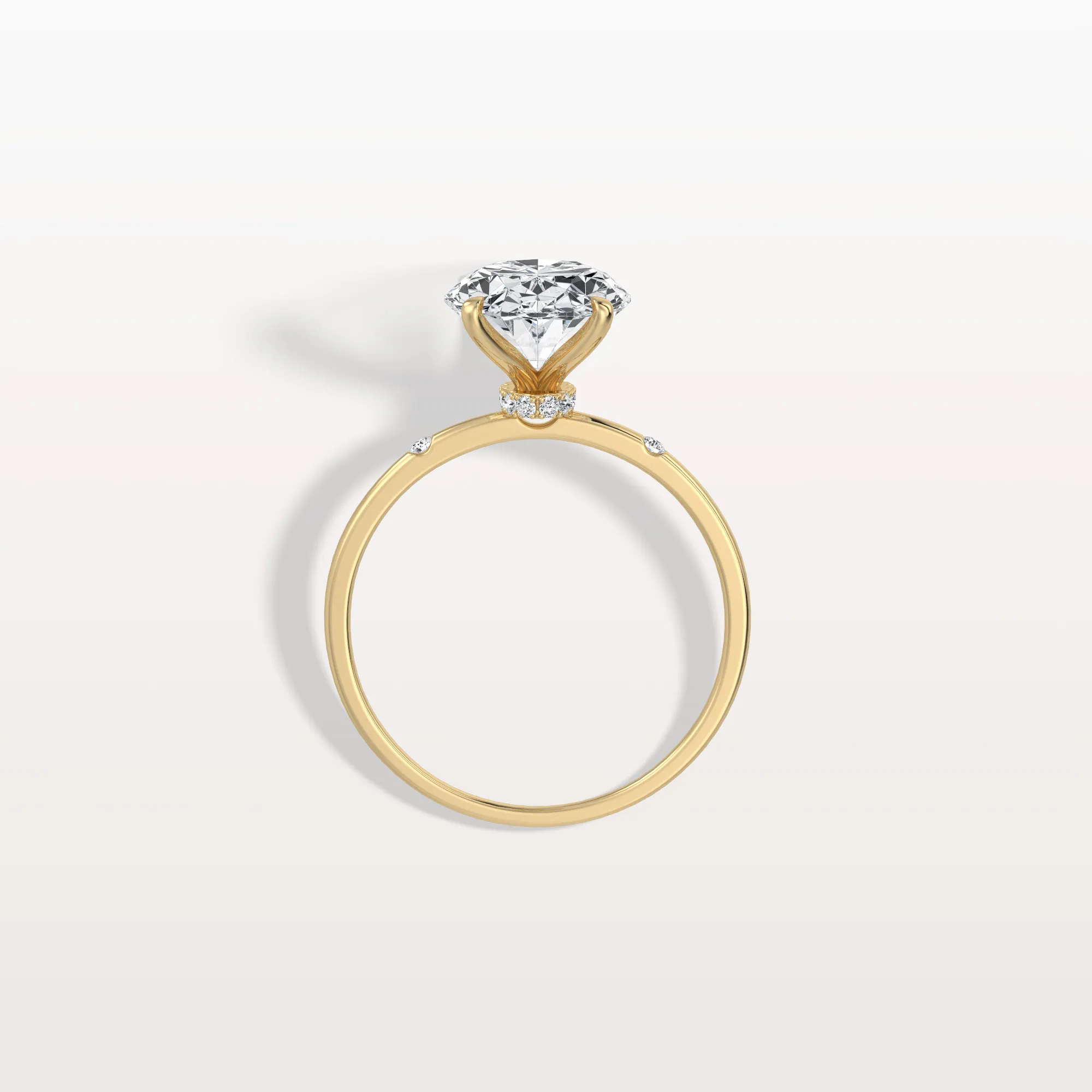Lucia丨3CT Oval Lab Grown Diamond Hidden Halo Engagement Ring - Image 5