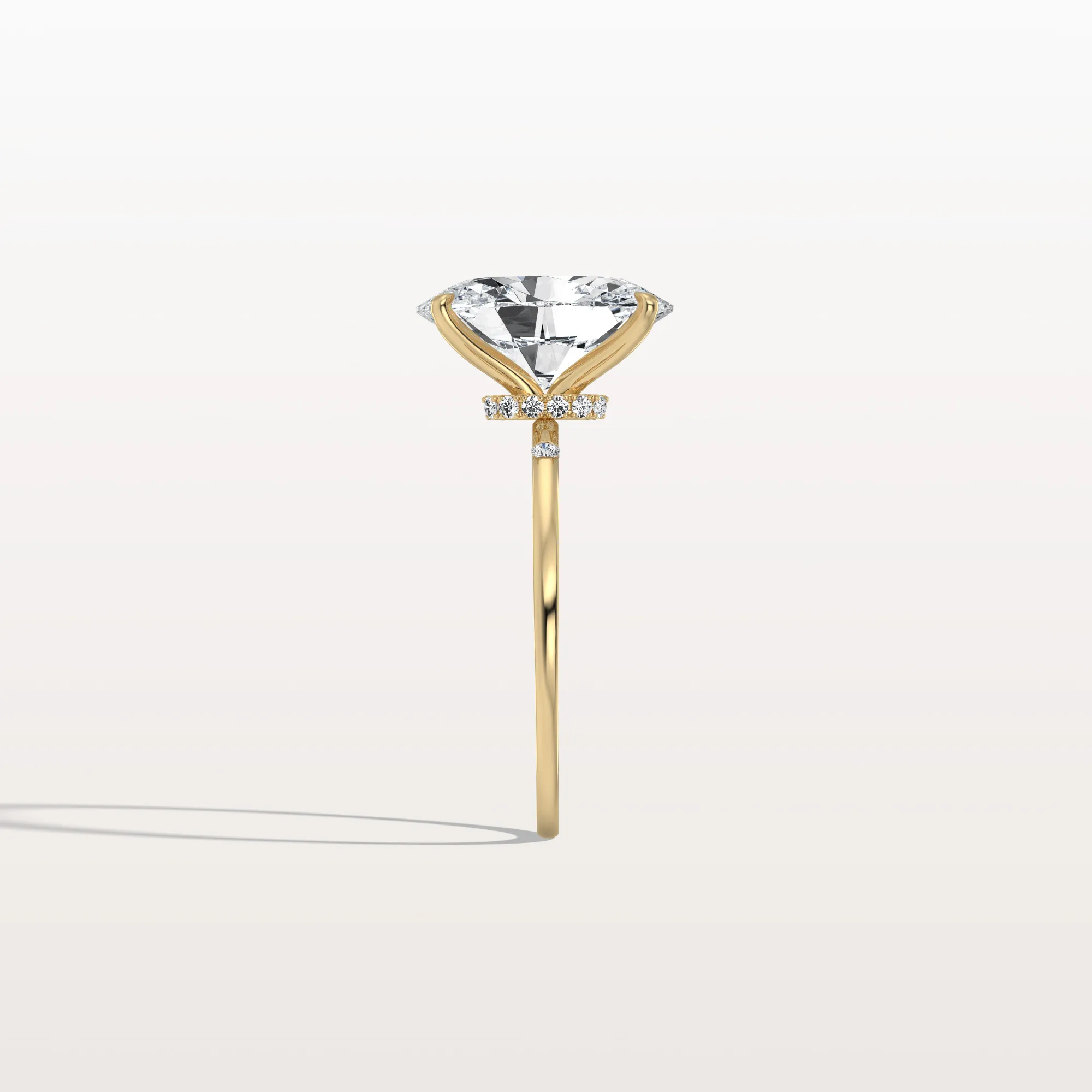 Lucia丨3CT Oval Lab Grown Diamond Hidden Halo Engagement Ring - Image 7