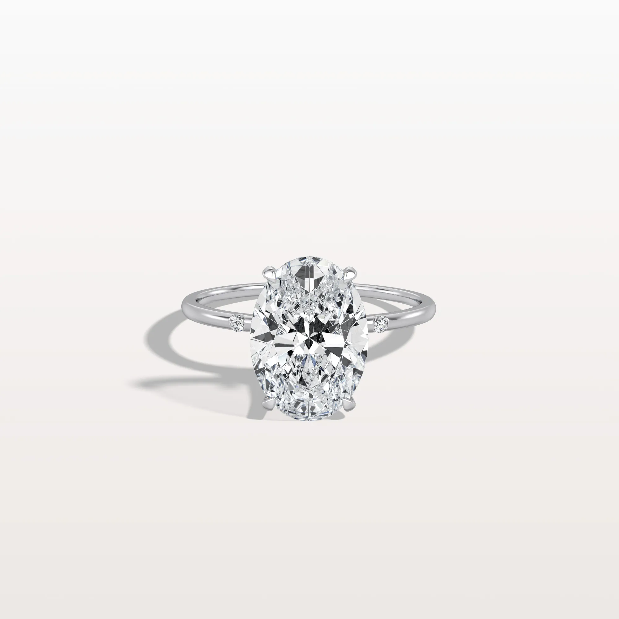 Lucia丨3CT Oval Lab Grown Diamond Hidden Halo Engagement Ring - Image 9