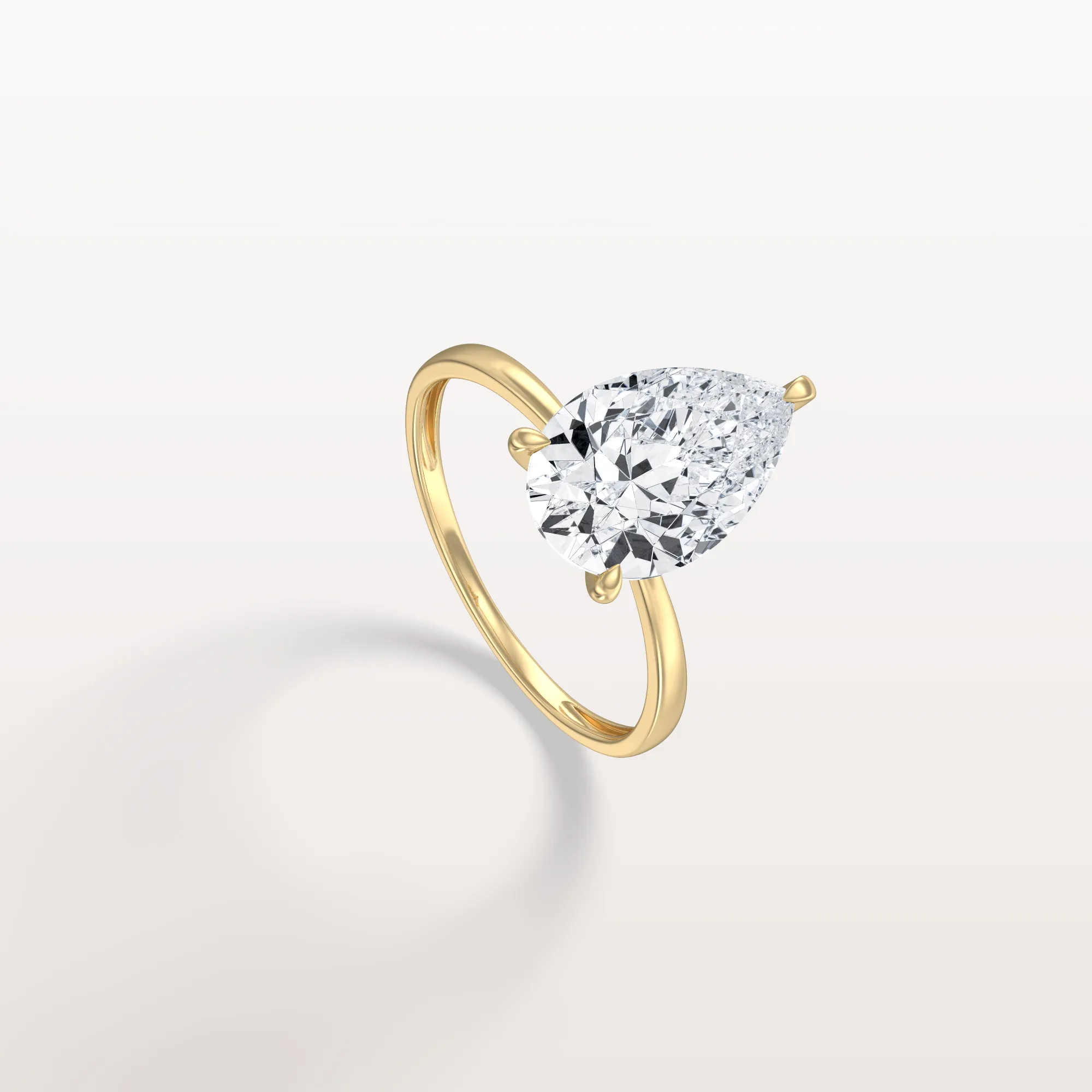 Elise丨3CT Pear Cut Lab Diamond Engagement Ring In 14K Gold - Image 4